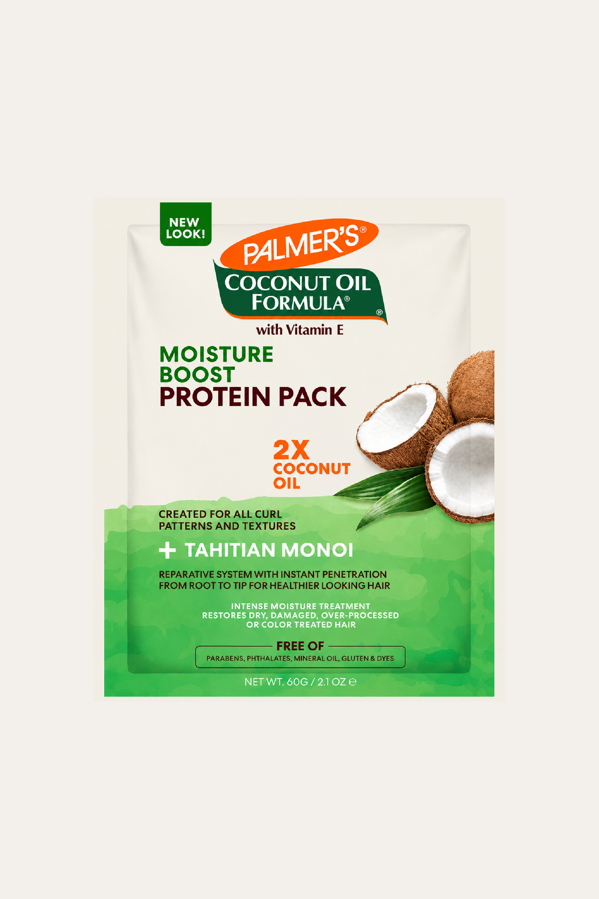 Palmers Coconut Oil Formula Moisture Boost Protein Pack, 2.1 Oz (12 pc)