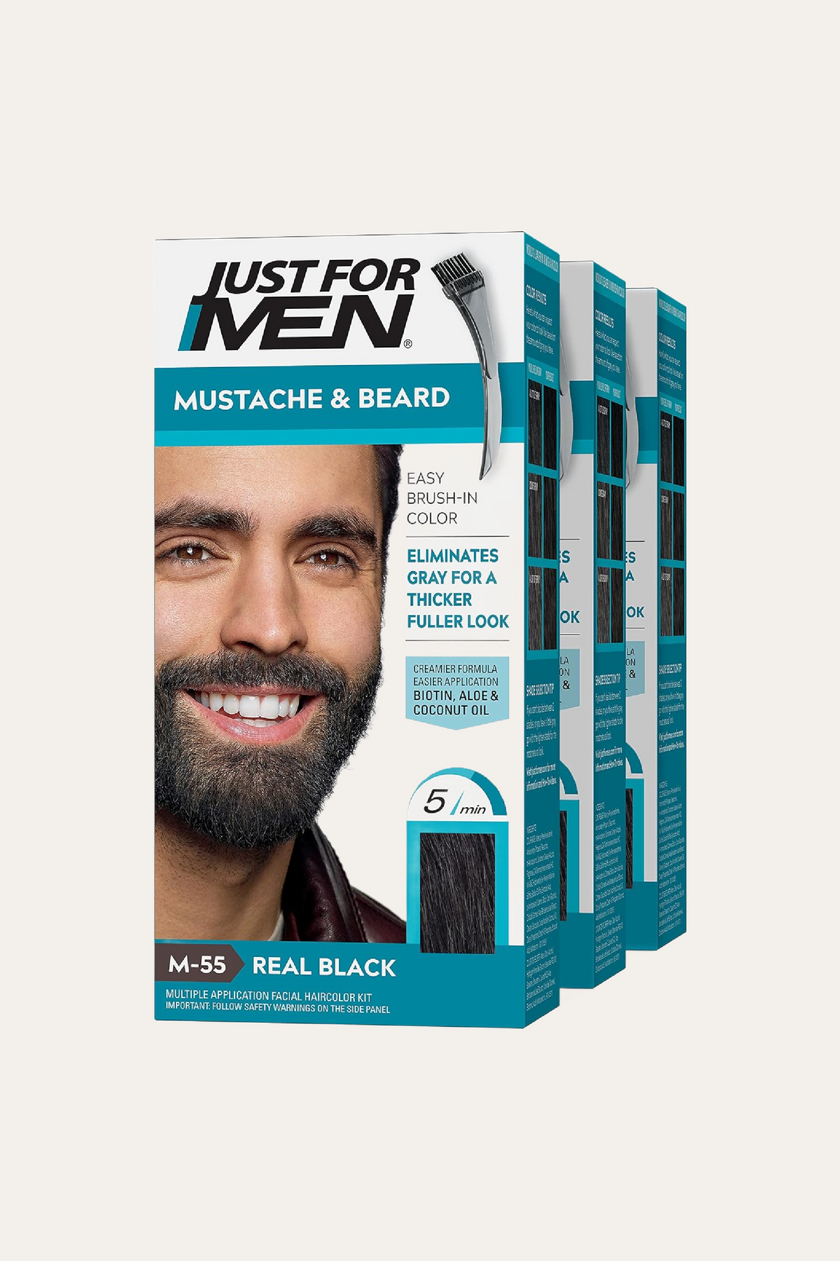 Just For Men  Mustache & Beard, Beard Dye with Brush Included, Pack of 1
