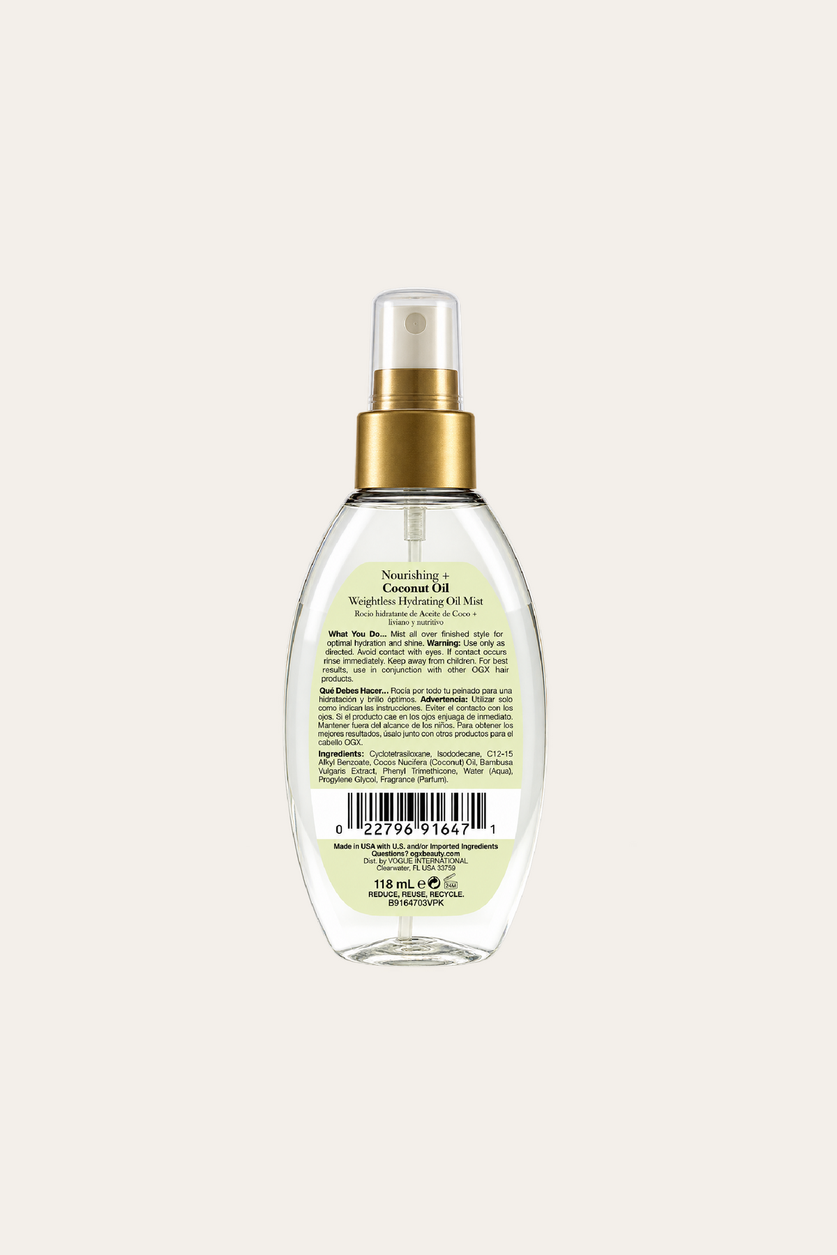 OGX Nourishing Coconut Oil Weightless Hydrating Oil Mist 4 Oz