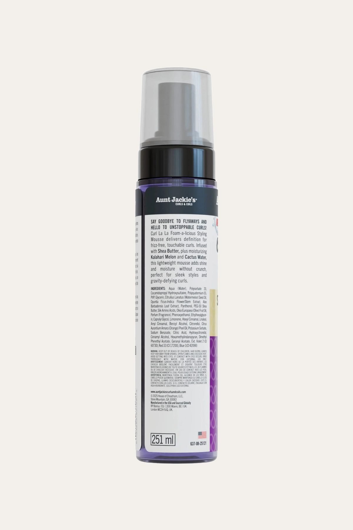Aunt Jackie's Curls & Coils Curl La La Foam-a-licious Styling Mousse 8 Oz