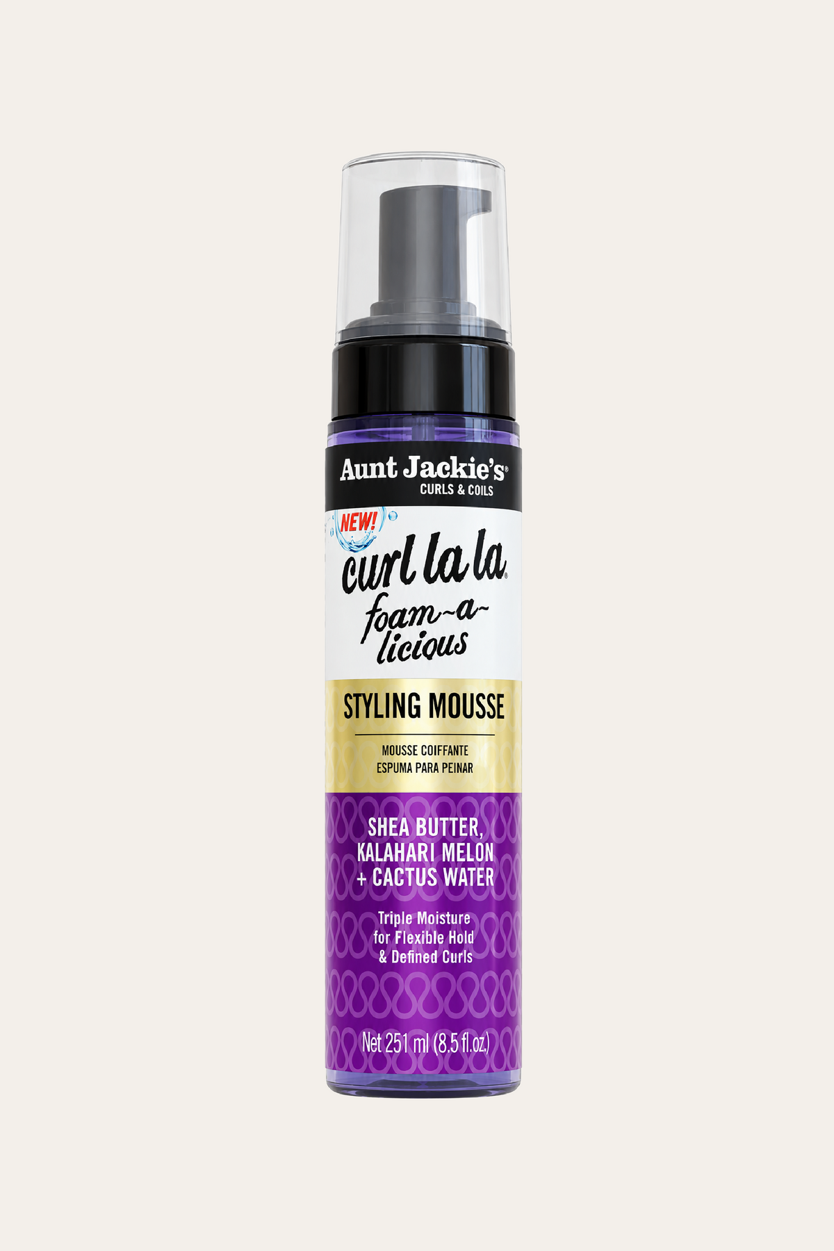 Aunt Jackie's Curls & Coils Curl La La Foam-a-licious Styling Mousse 8 Oz