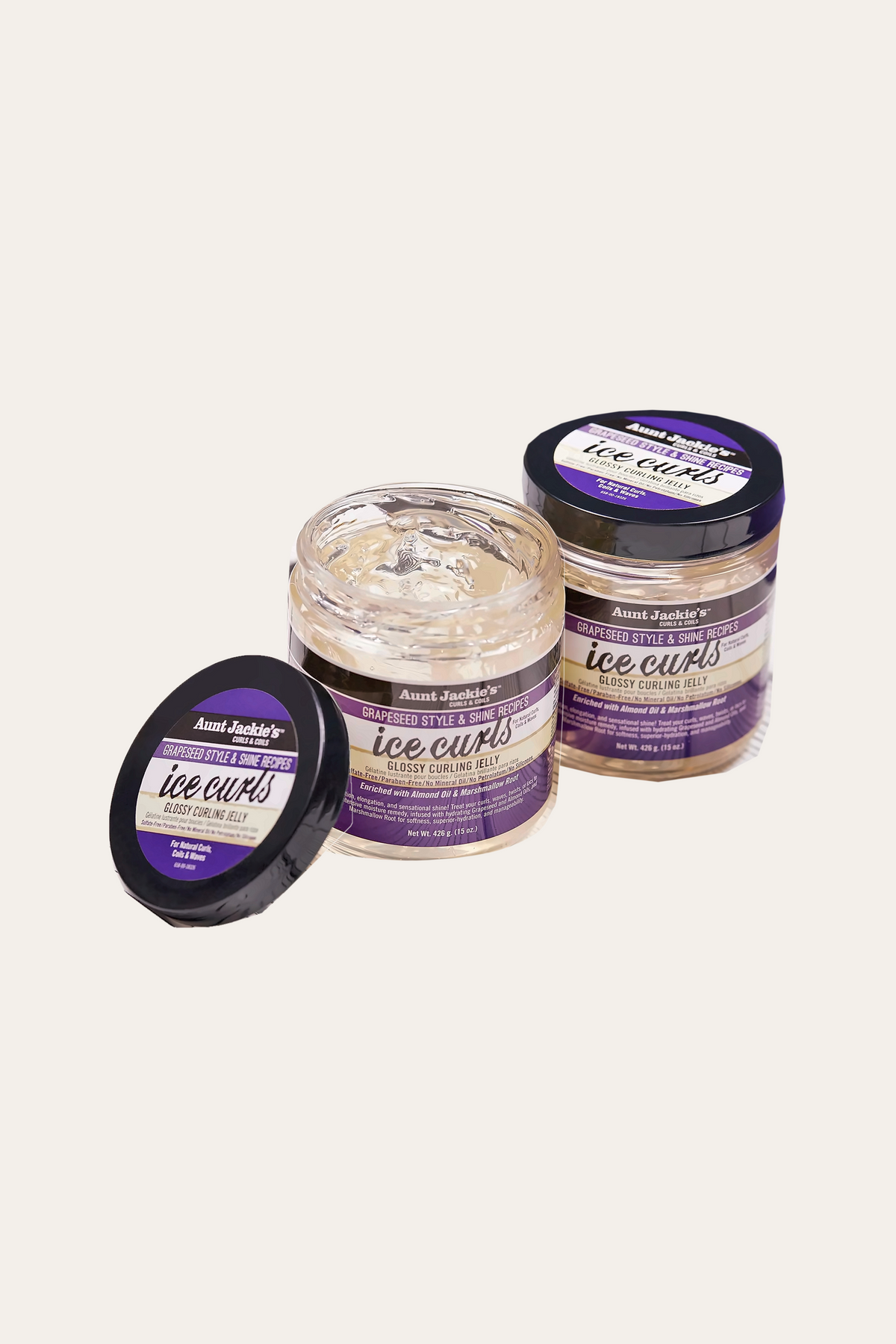 Aunt Jackie's Grapeseed Style and Shine Recipes Ice Curls Glossy Curling Jelly 15 Oz