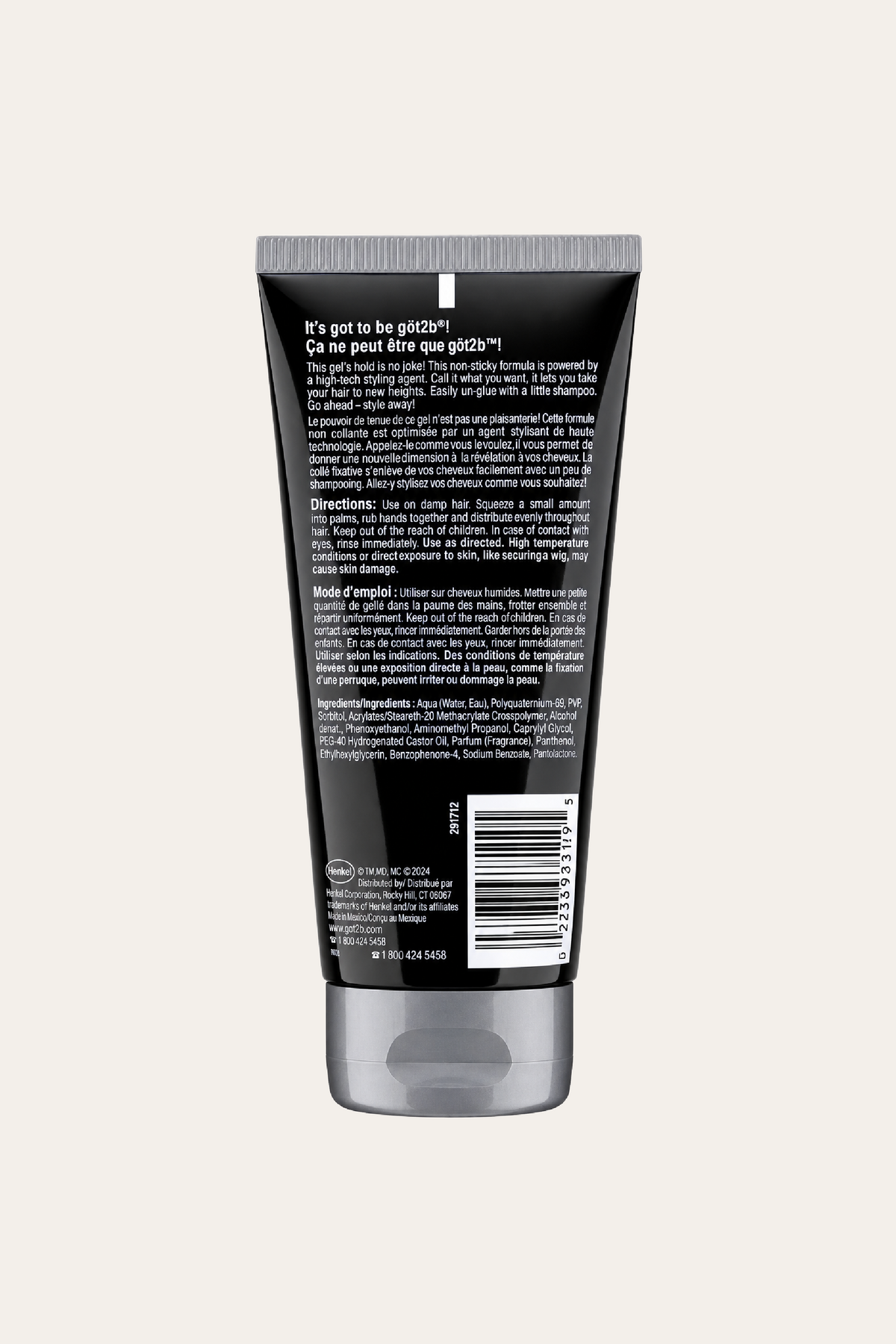 Got2b Ultra Glued Invincible Gel, Extreme Hold Hair Gel, 6 oz