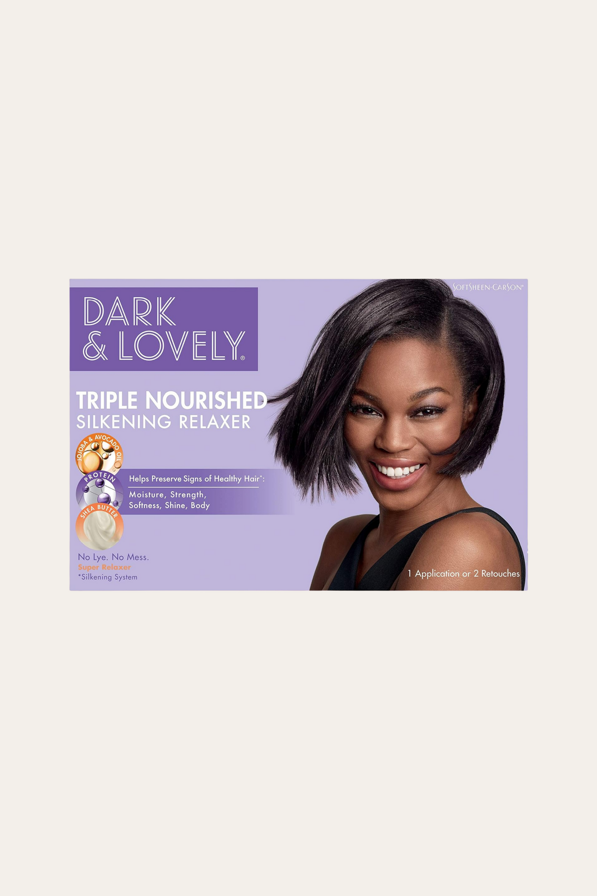 Dark And Lovely Triple Nourished Silkening No-Lye Relaxer - Super