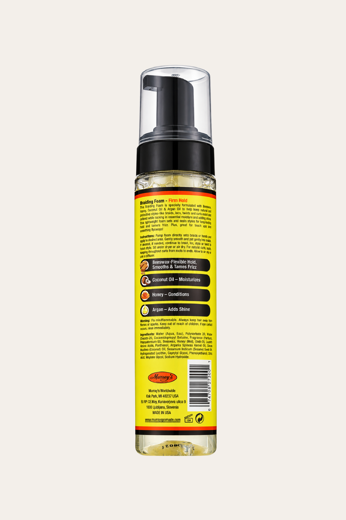 Murrays Beeswax Braiding Foam Firm Hold 8.5 Oz