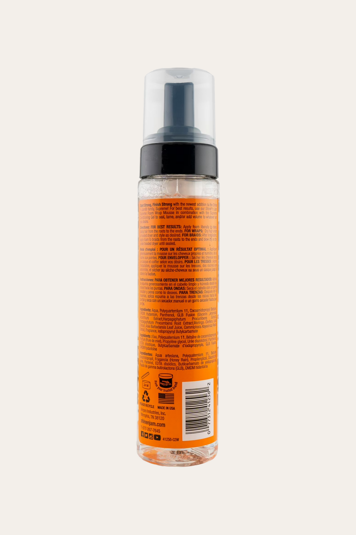 Ampro Shine 'n Jam Supreme Foam Wrap Mousse 8 Oz