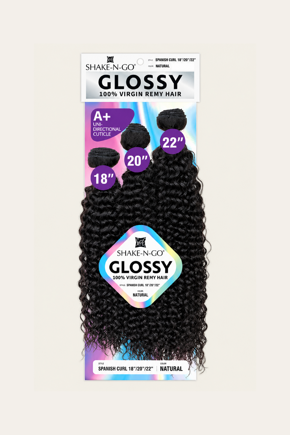 Shake-N-Go Glossy Virgin Remy Mulit Pack Spanish Curl