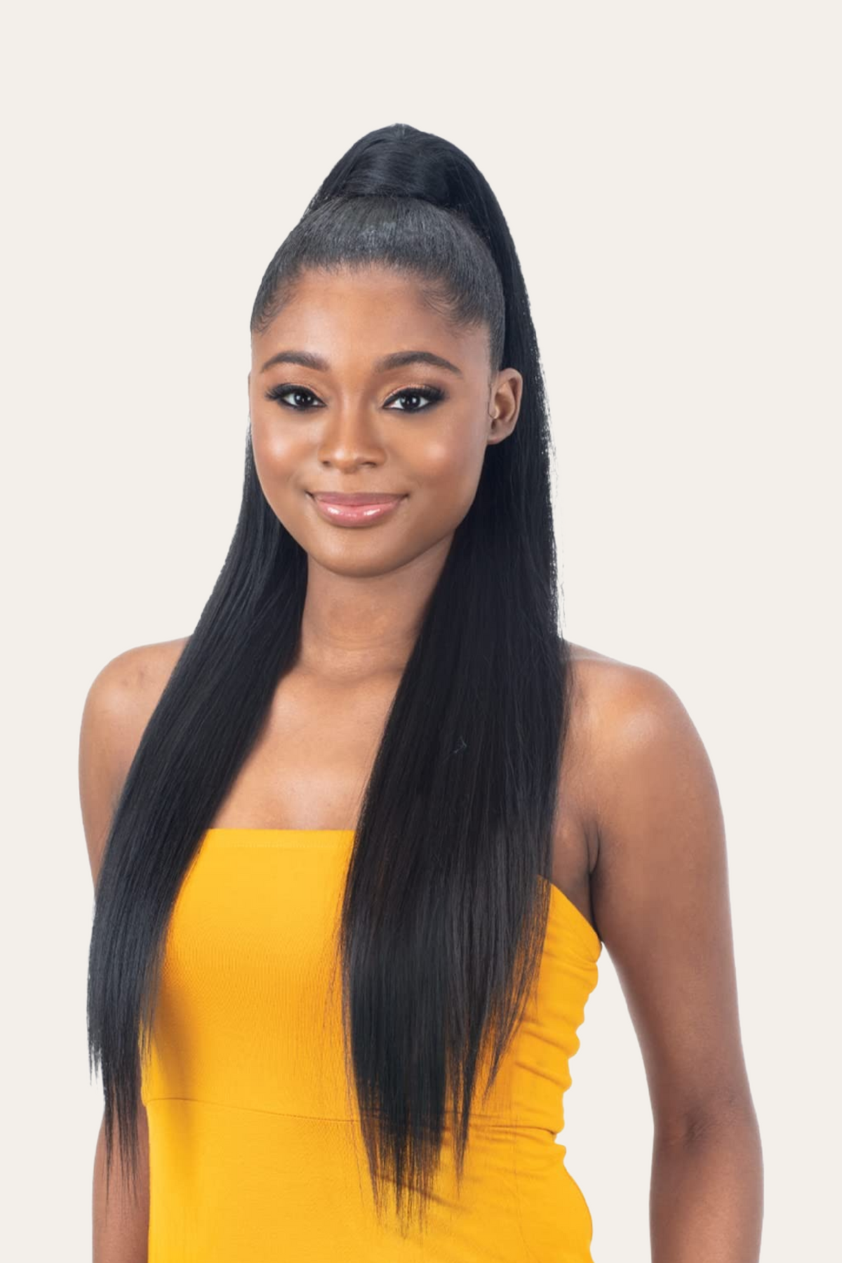 Shake N Go Milky Way Weave Organique Pony Pro Ponytail Sleek Straight (1B)