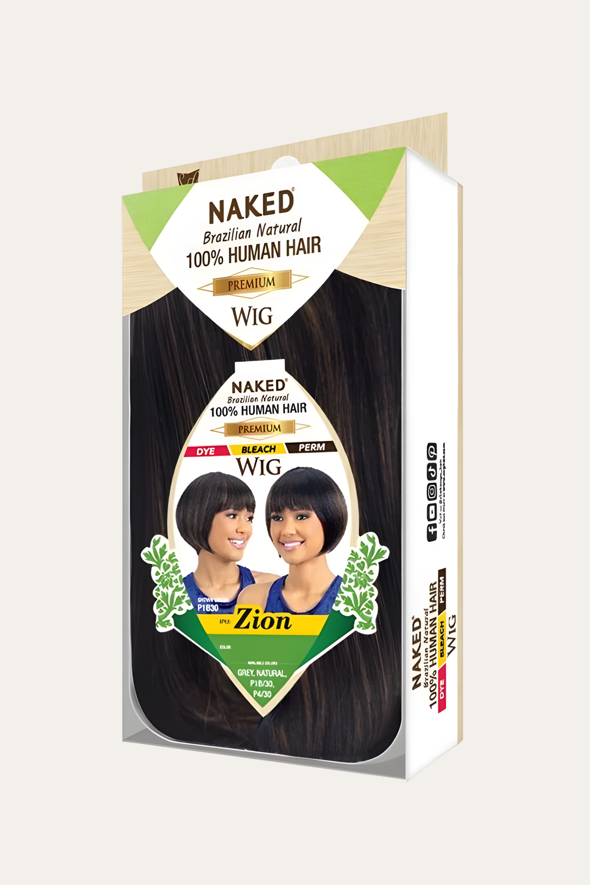 ZION Naked Brazilian Human Hair Premium Wig