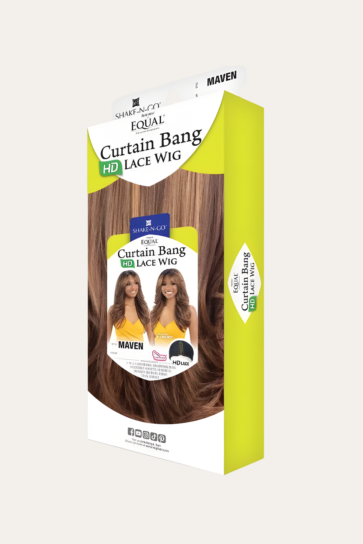 Shake-N-Go Equal Curtain Bang Lace Wig - Maven
