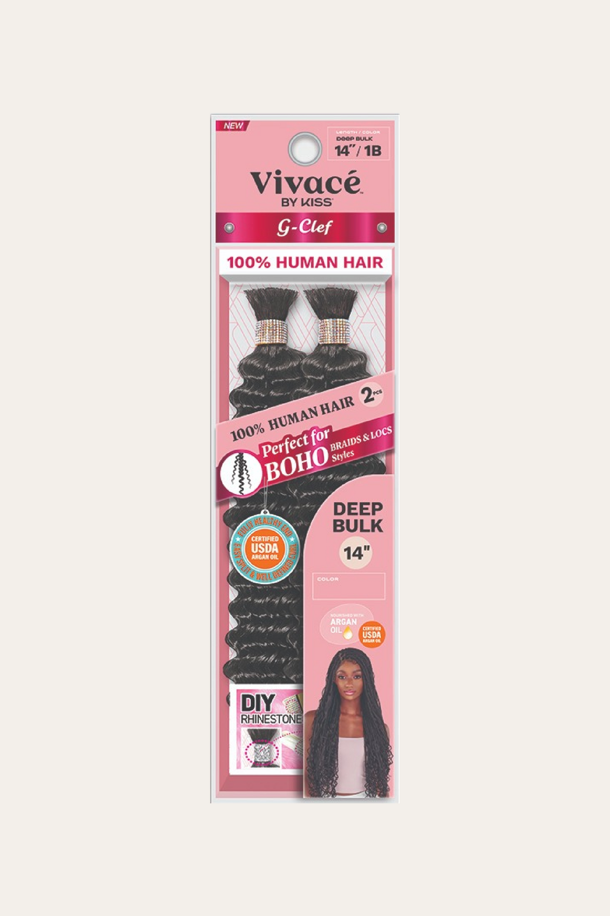 Vivace' G Clef 100% Human Hair Deep Bulk 14"