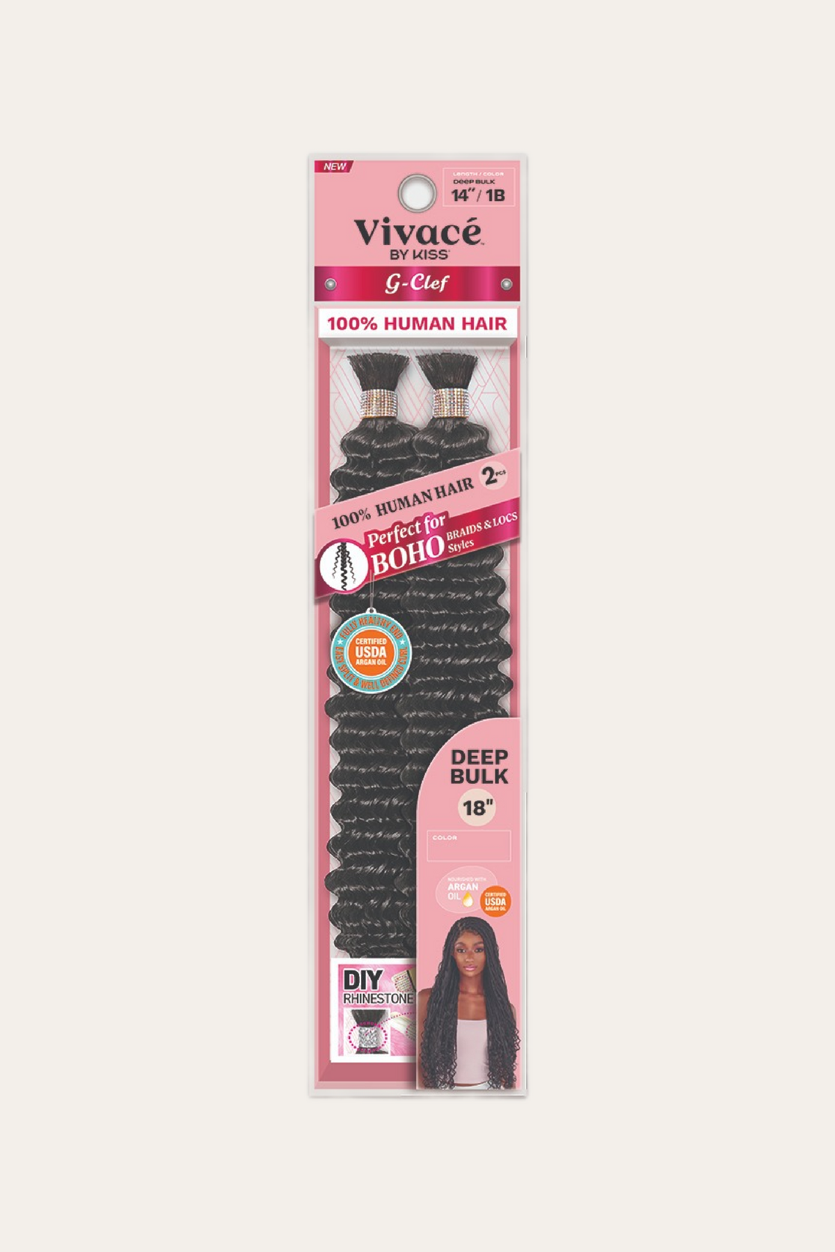 Vivace' G Clef 100% Human Hair Deep Bulk 18''
