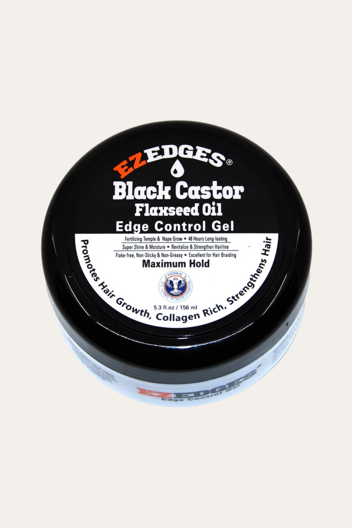 EZ EDGES Edge Control Gel Black Castor Flaxseed Oil 5.3 Oz