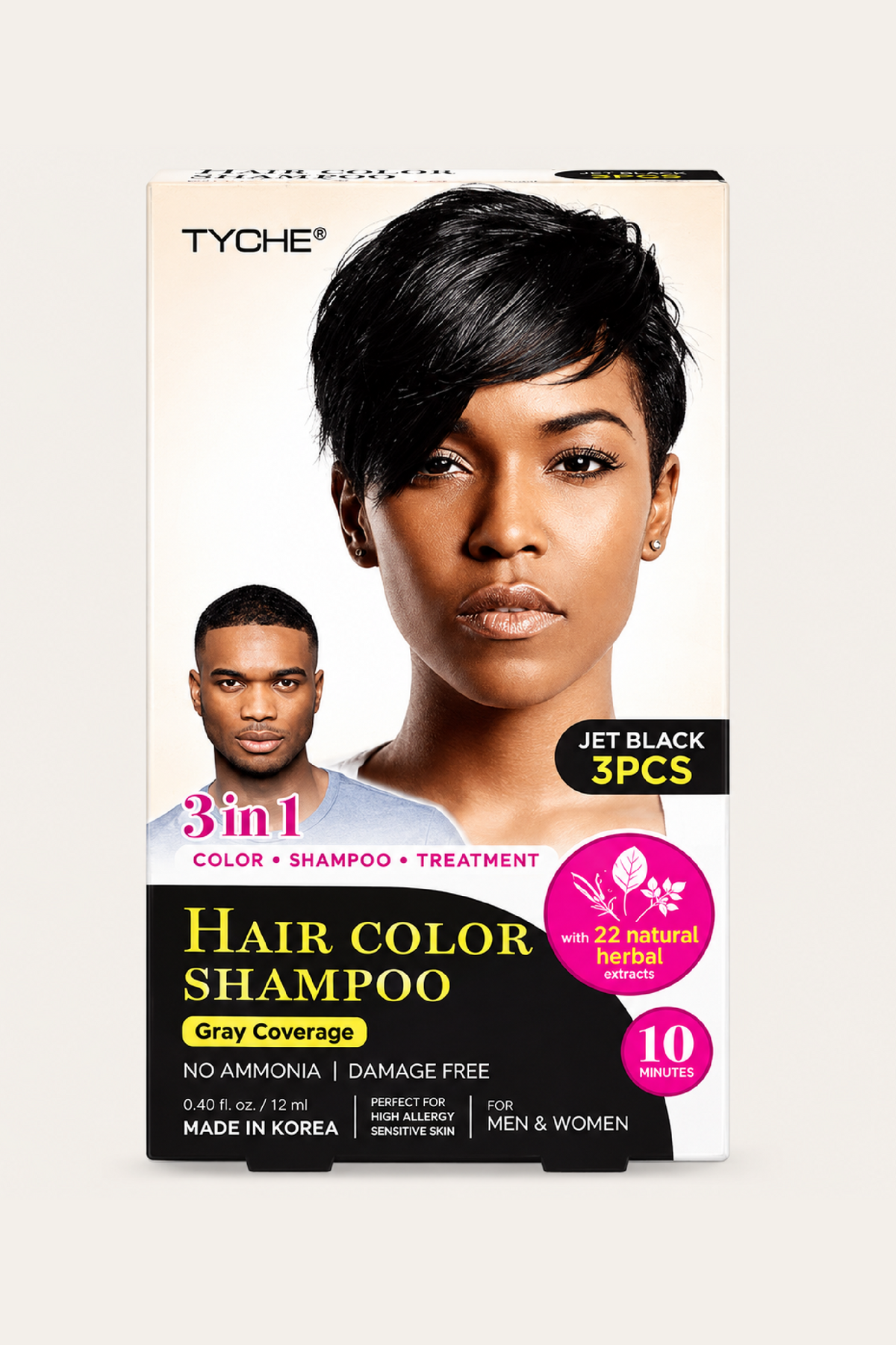 Tyche Magic Hair Color Shampoo Jet Black