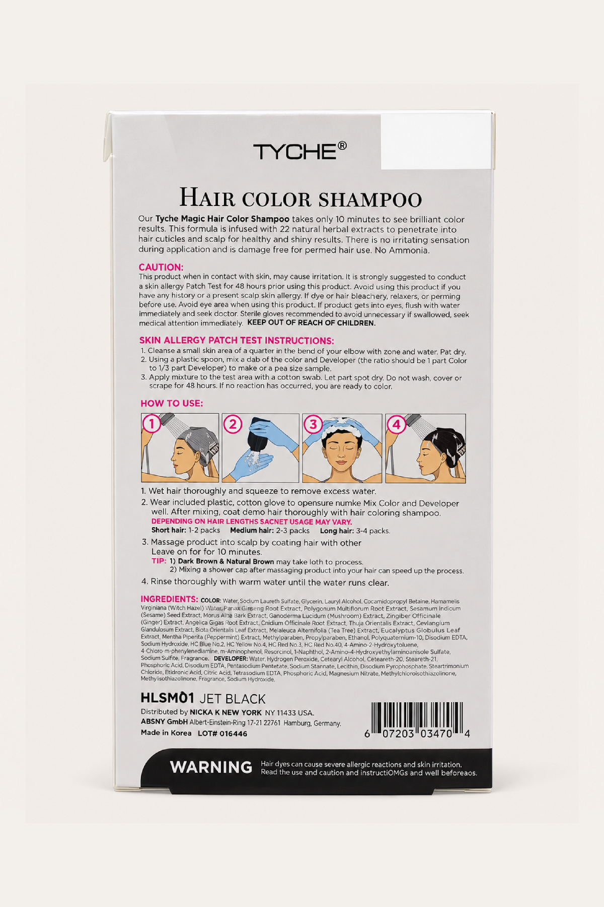 Tyche Magic Hair Color Shampoo Jet Black