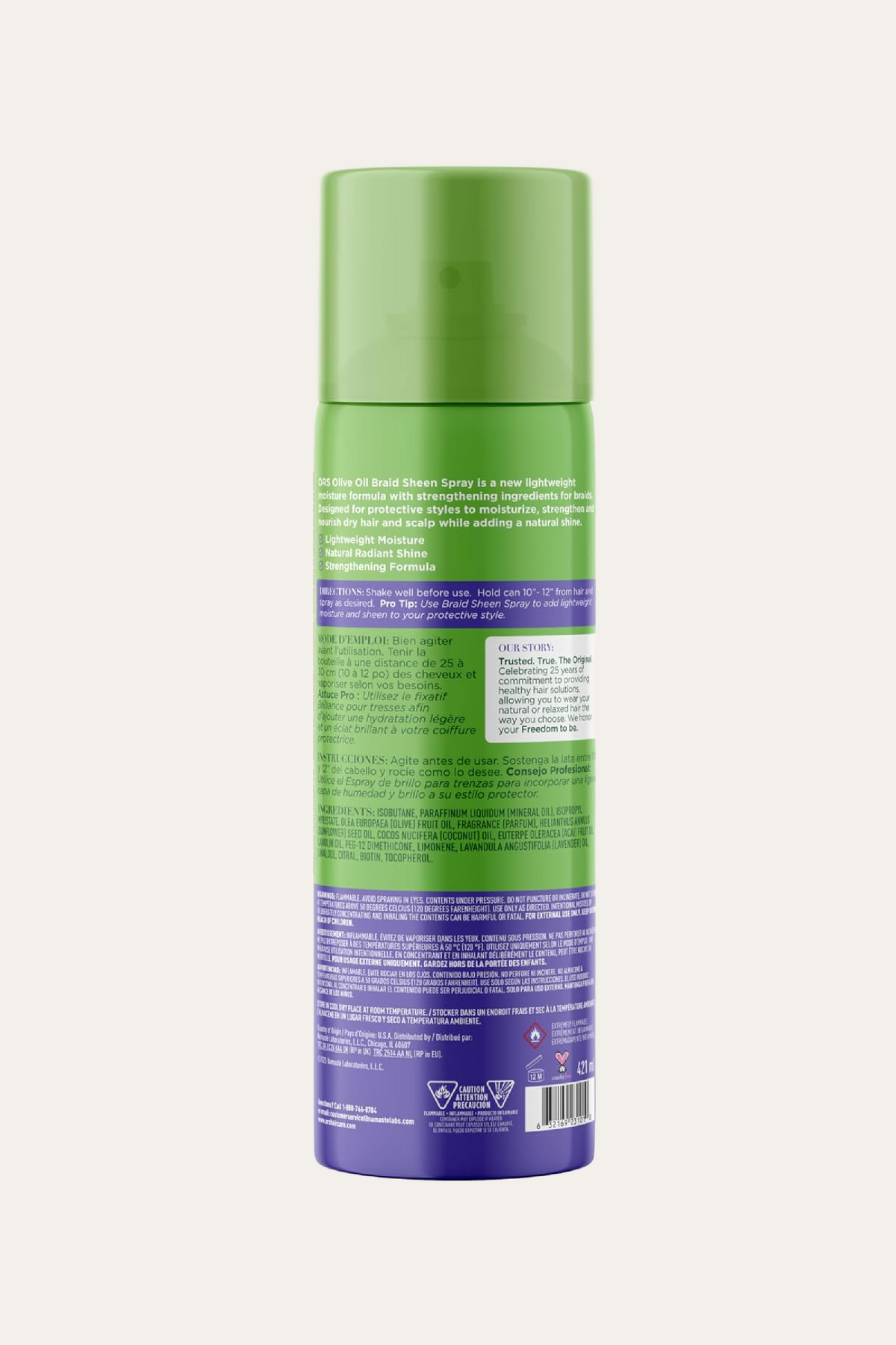 ORS Olive Oil Braidzone Braid Sheen Lavender Spray 10 Oz