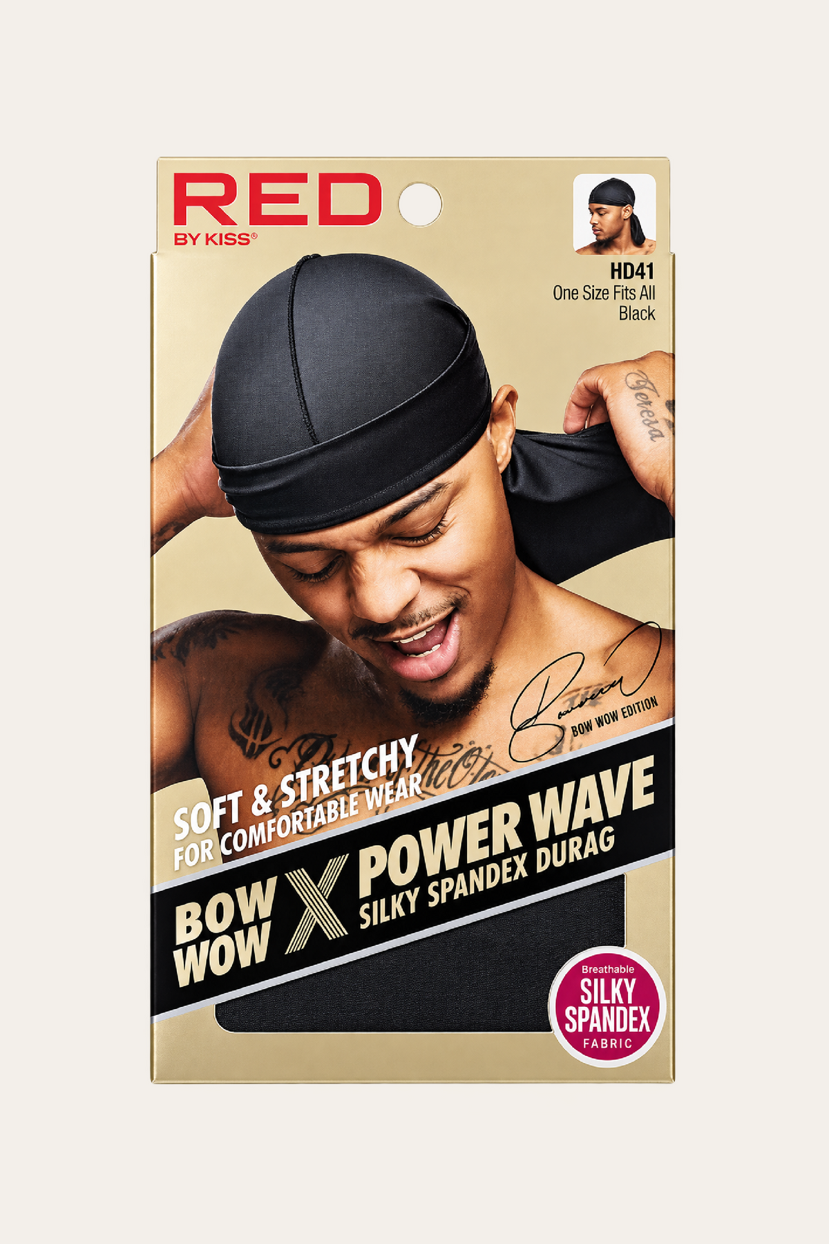Red By Kiss Bow Wow X Power Wave Silky Spandex Durag - Black
