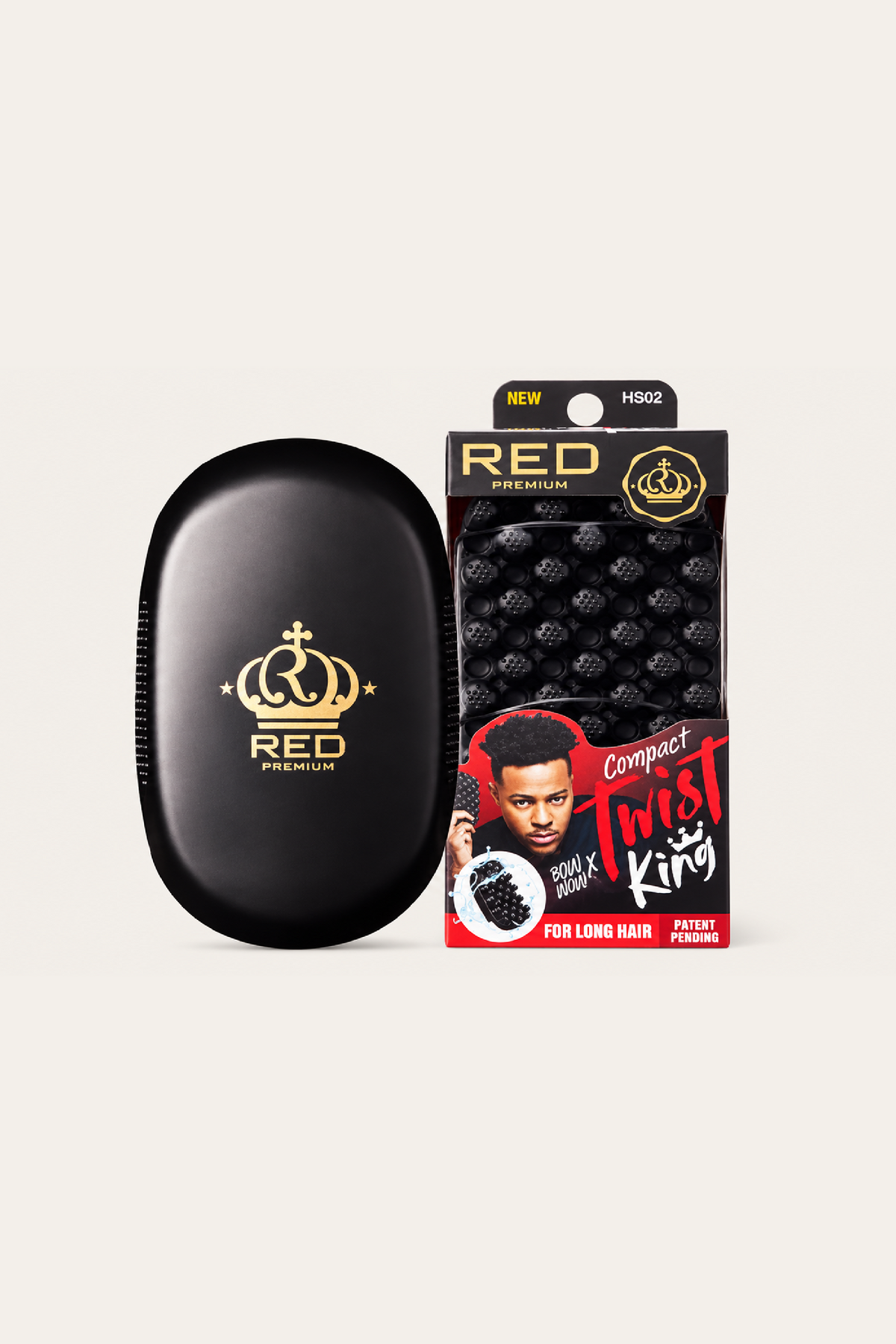 Red Premium  Bow Wow X Twist King Brush - Mini