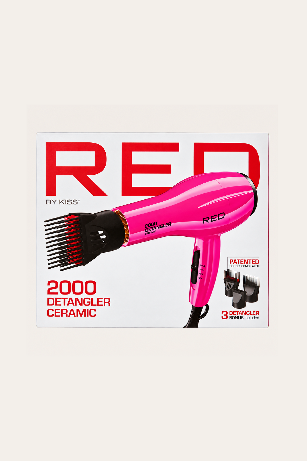 Red by Kiss 2000 Detangler Ceramic Hair Dryer