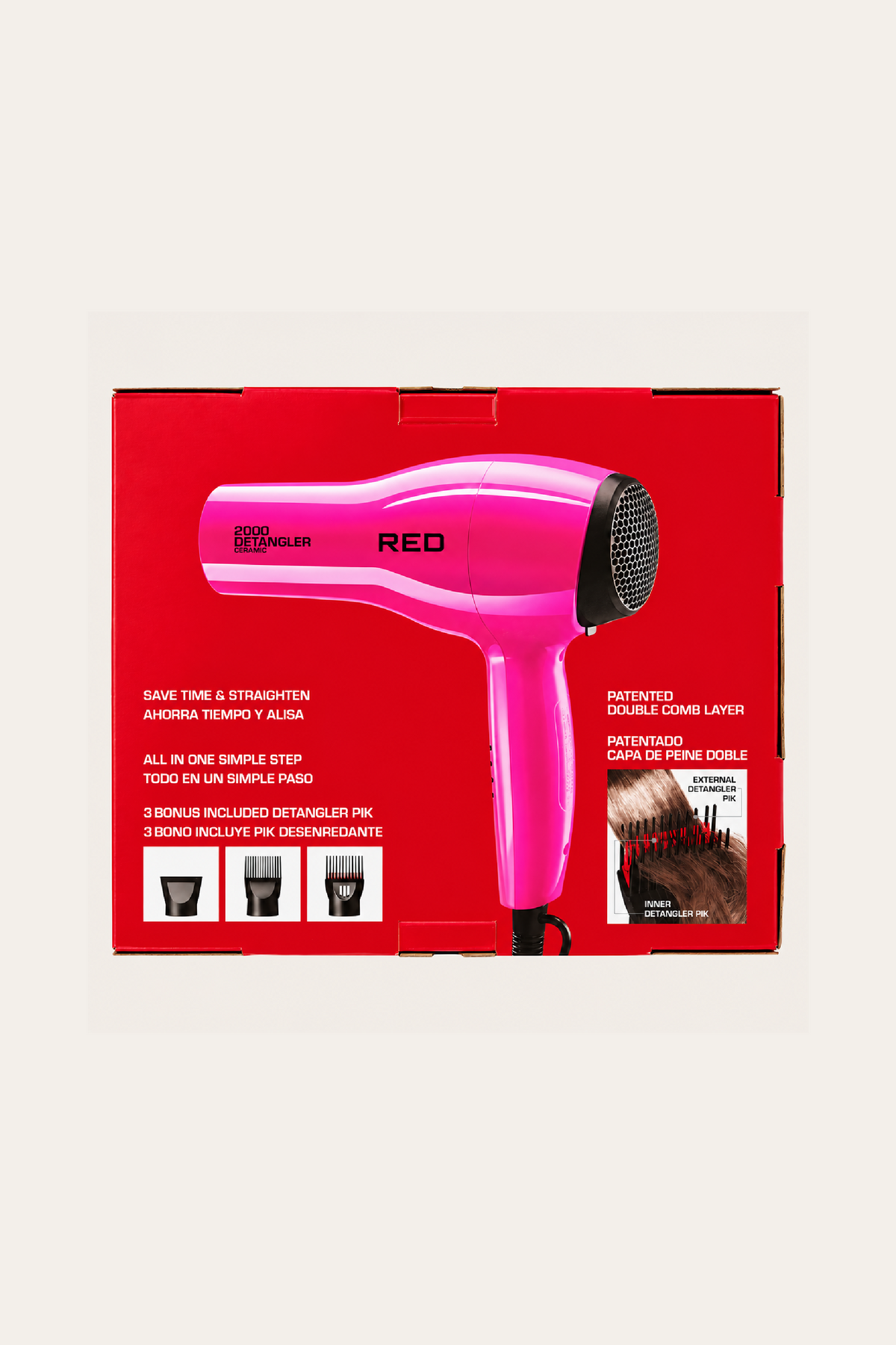 Red by Kiss 2000 Detangler Ceramic Hair Dryer