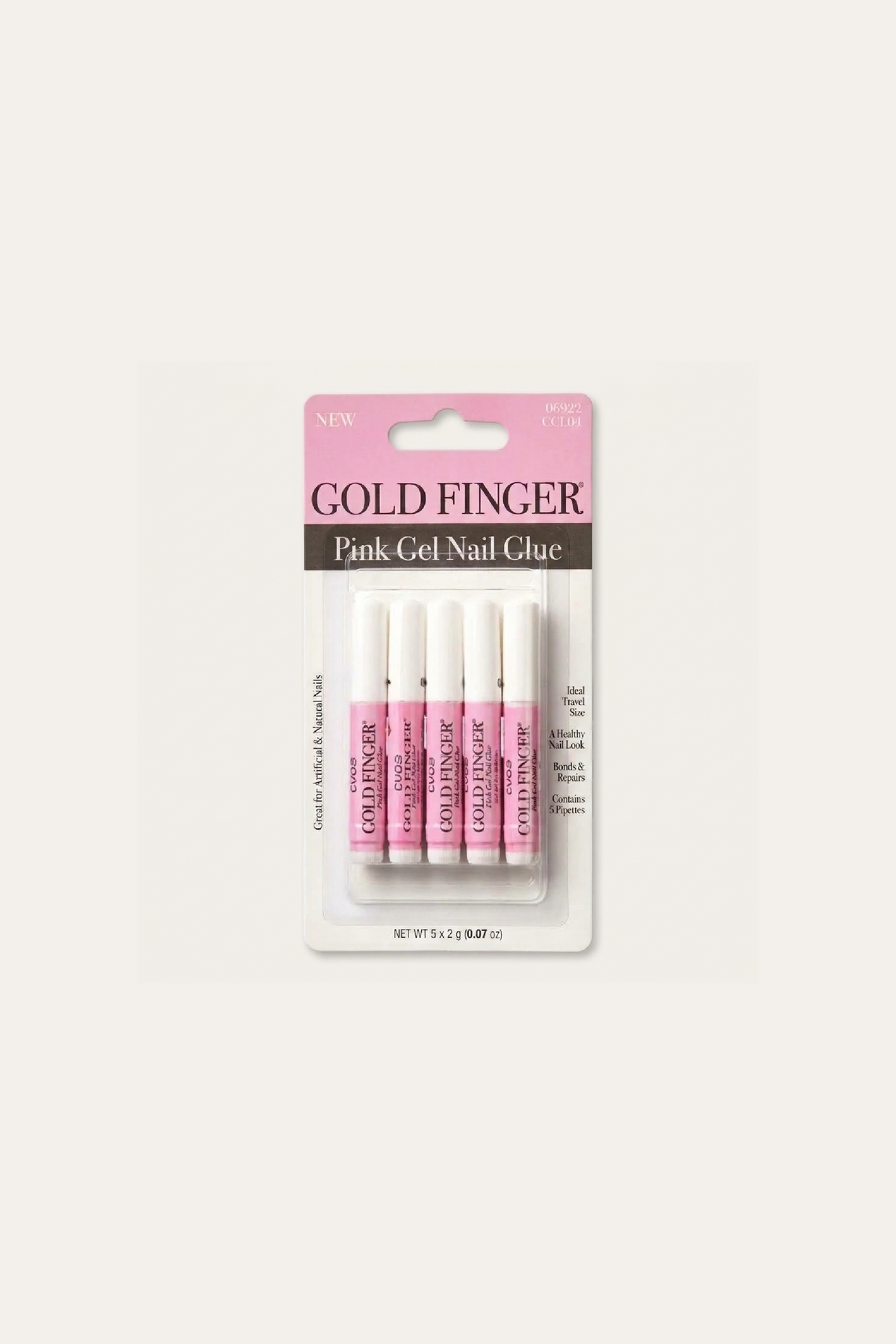 Kiss Gold Finger Pink Gel Nail Glue 5 Pack
