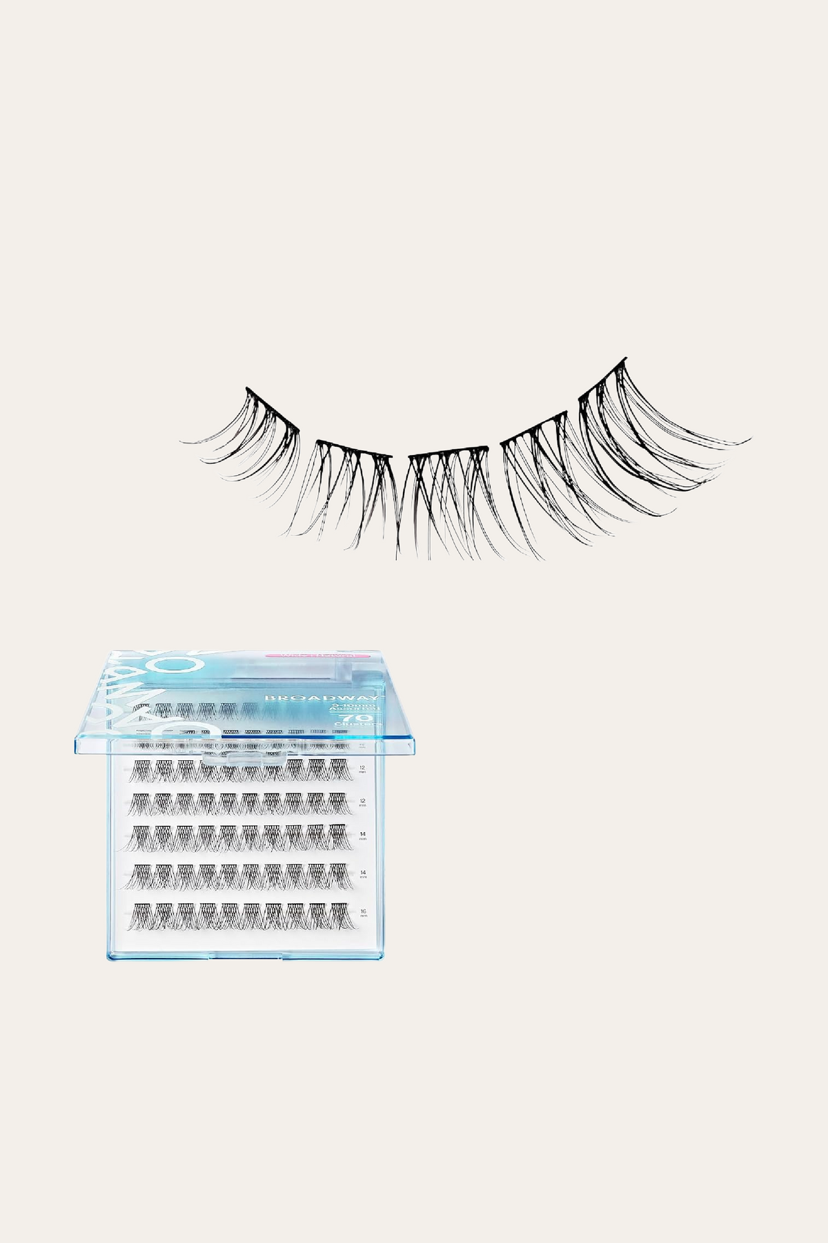 Broadway Lash Clusters, 9-16 mm 77 pcs Assorted Natural Wispy False Eyelashes