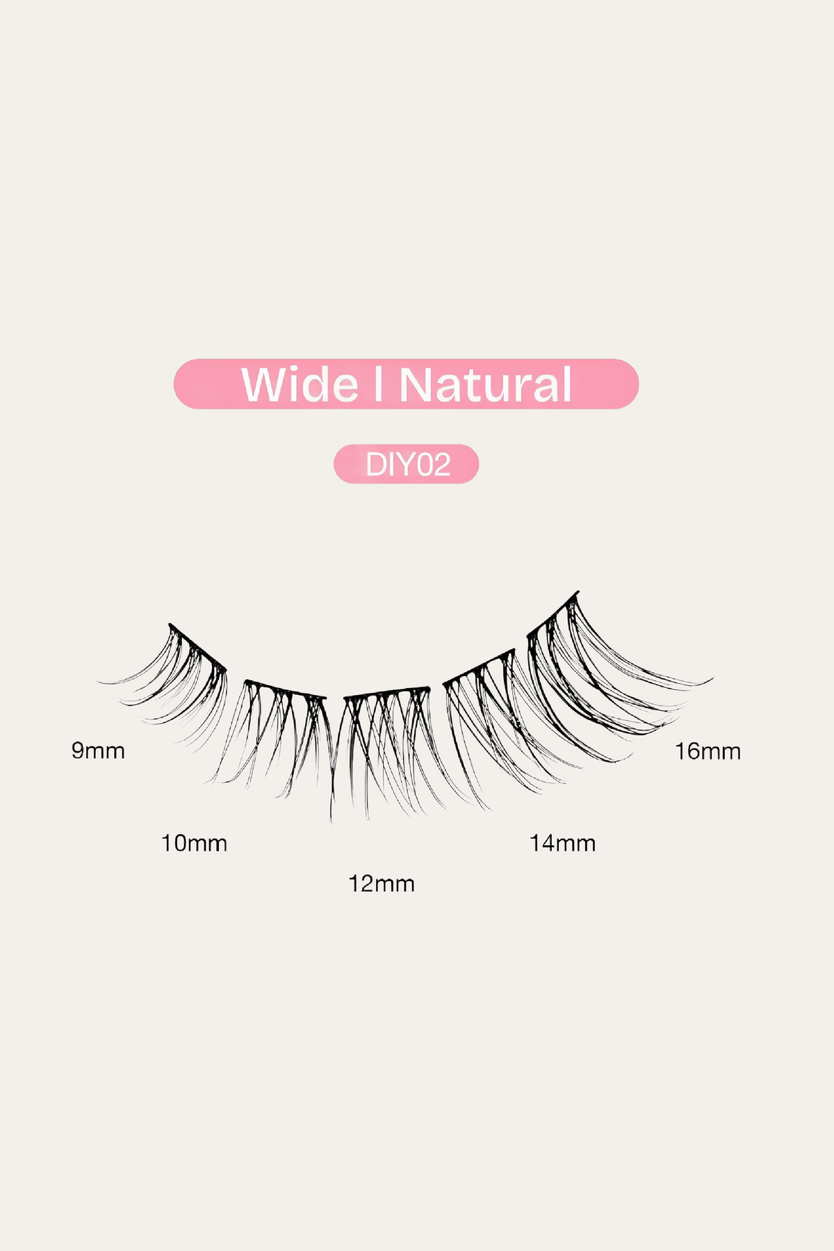 Broadway Lash Clusters, 9-16 mm 77 pcs Assorted Natural Wispy False Eyelashes