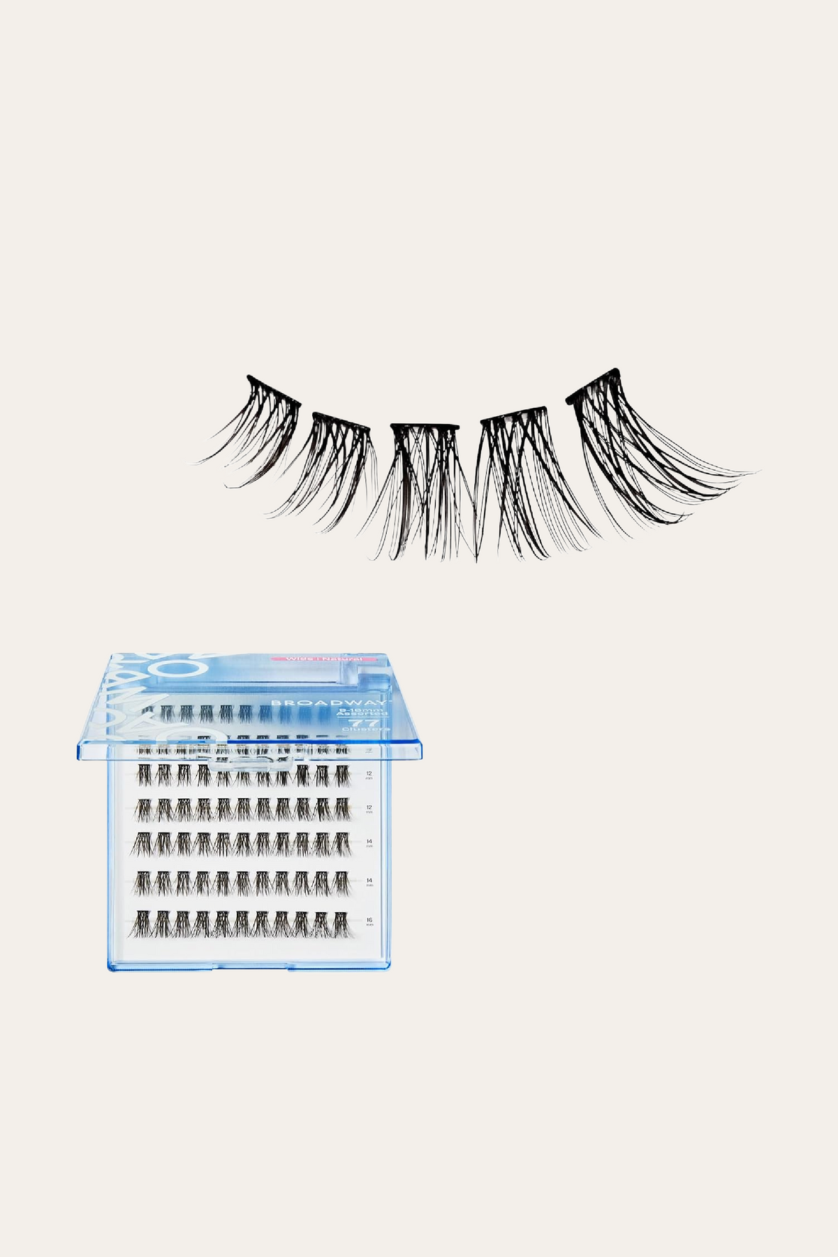 Broadway Lash Clusters, 9-16 mm 77 pcs Assorted Natural Wispy False Eyelashes