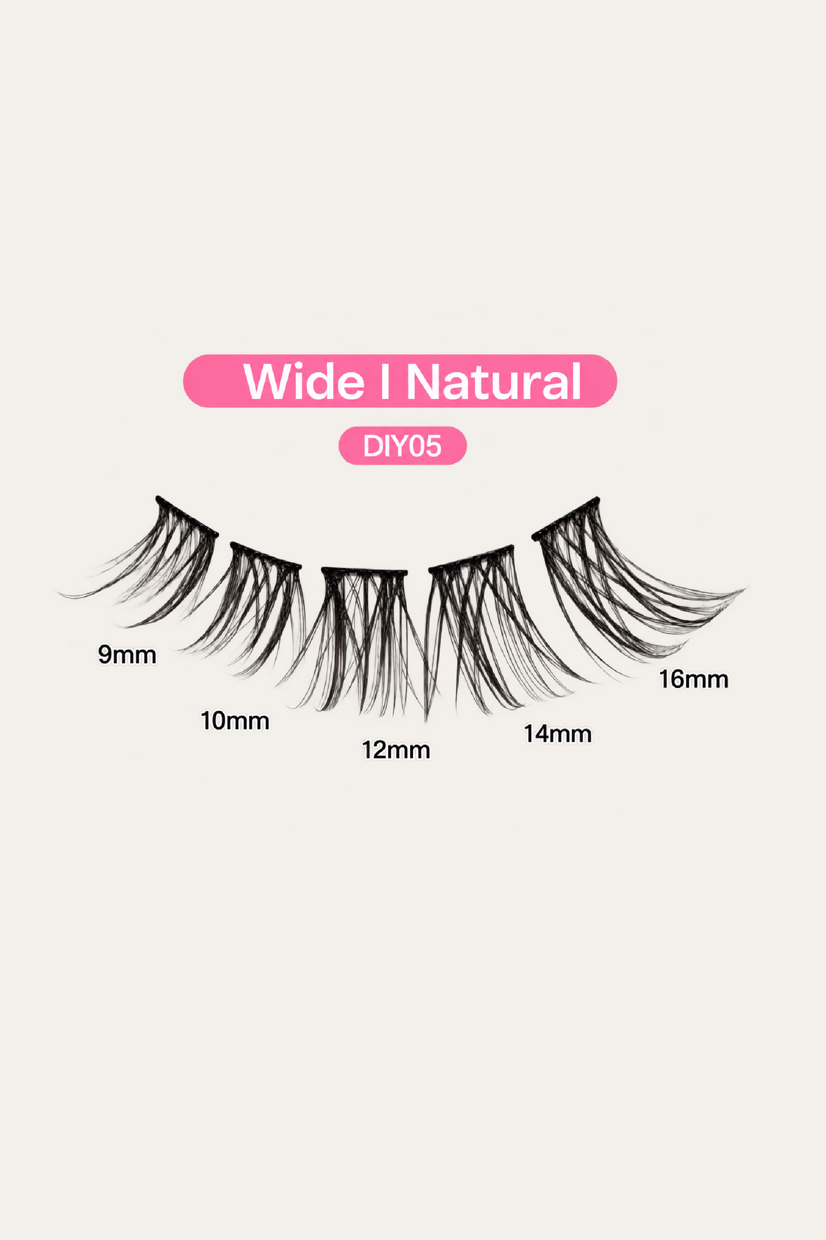 Broadway Lash Clusters, 9-16 mm 77 pcs Assorted Natural Wispy False Eyelashes