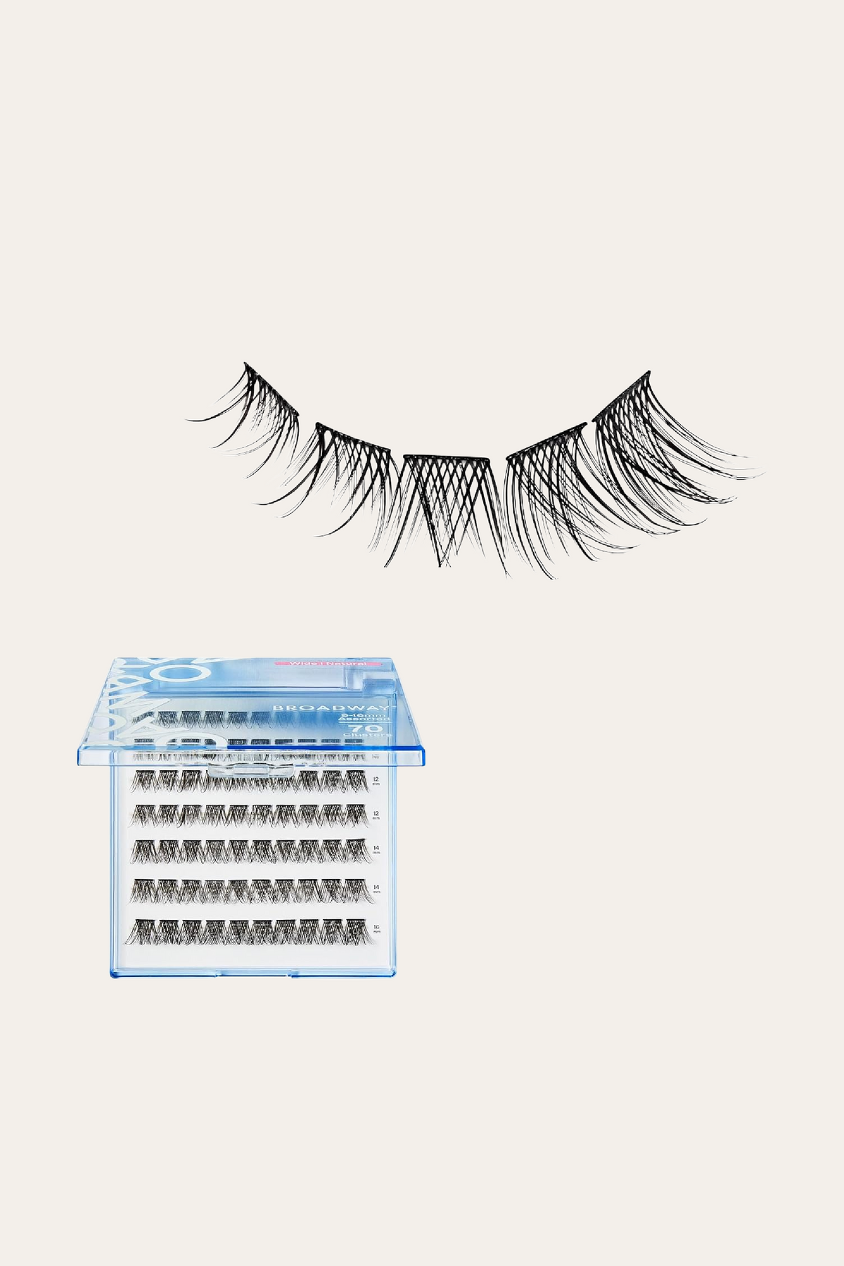 Broadway Lash Clusters, 9-16 mm 77 pcs Assorted Natural Wispy False Eyelashes