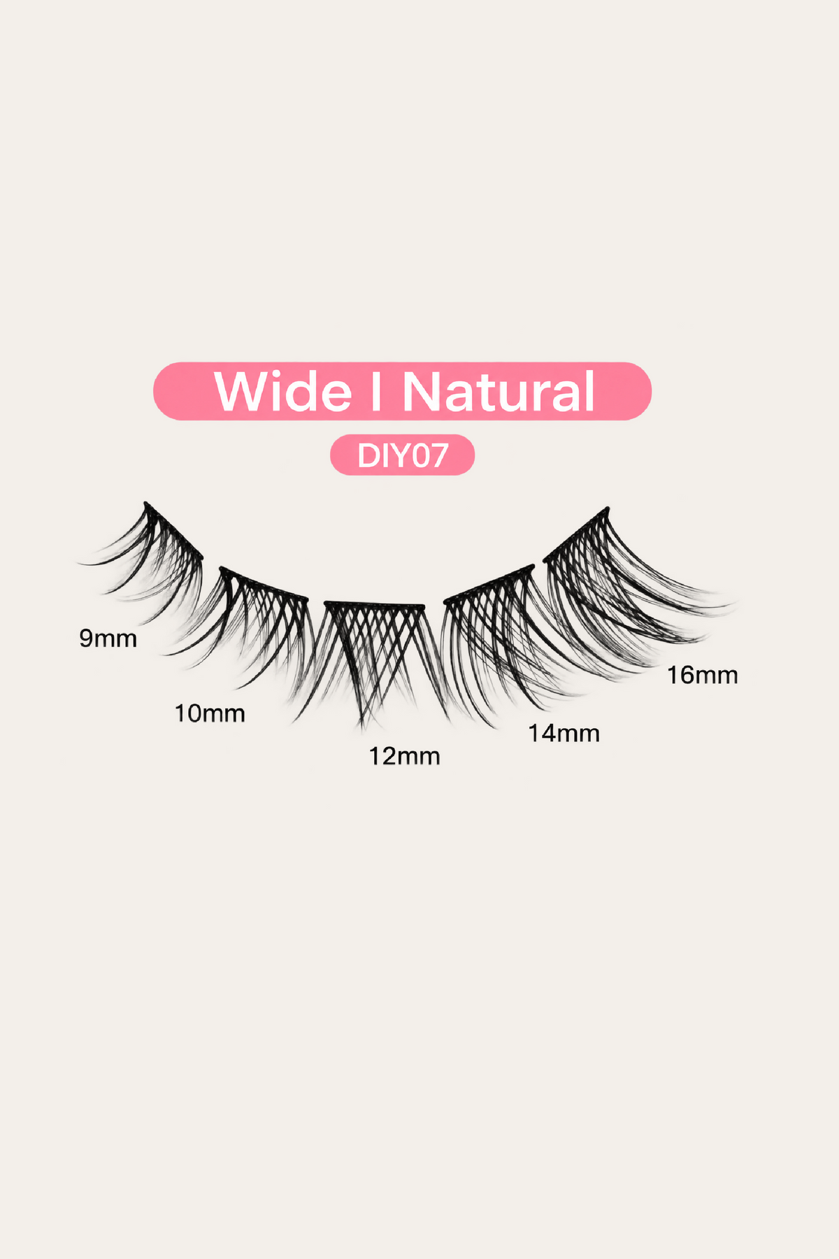 Broadway Lash Clusters, 9-16 mm 77 pcs Assorted Natural Wispy False Eyelashes