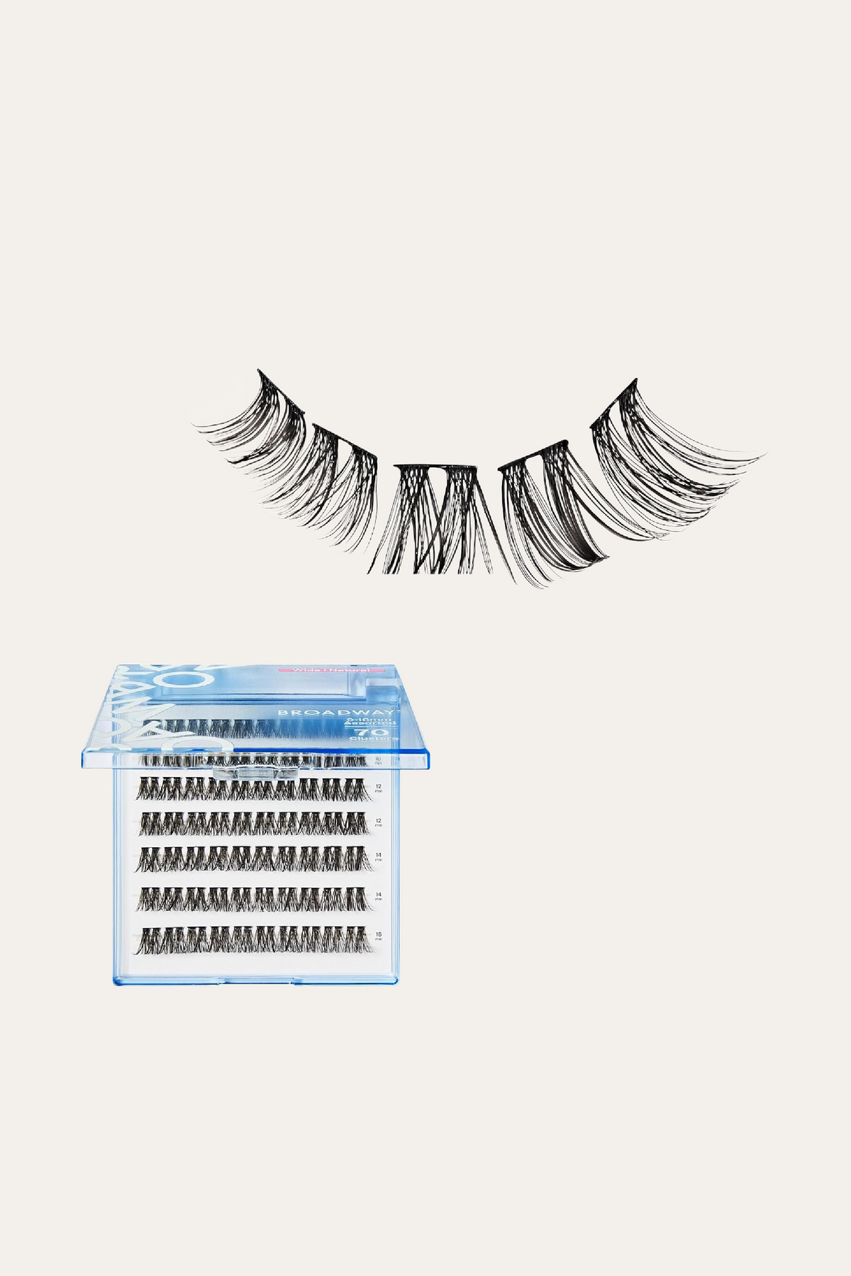 Broadway Lash Clusters, 9-16 mm 77 pcs Assorted Natural Wispy False Eyelashes