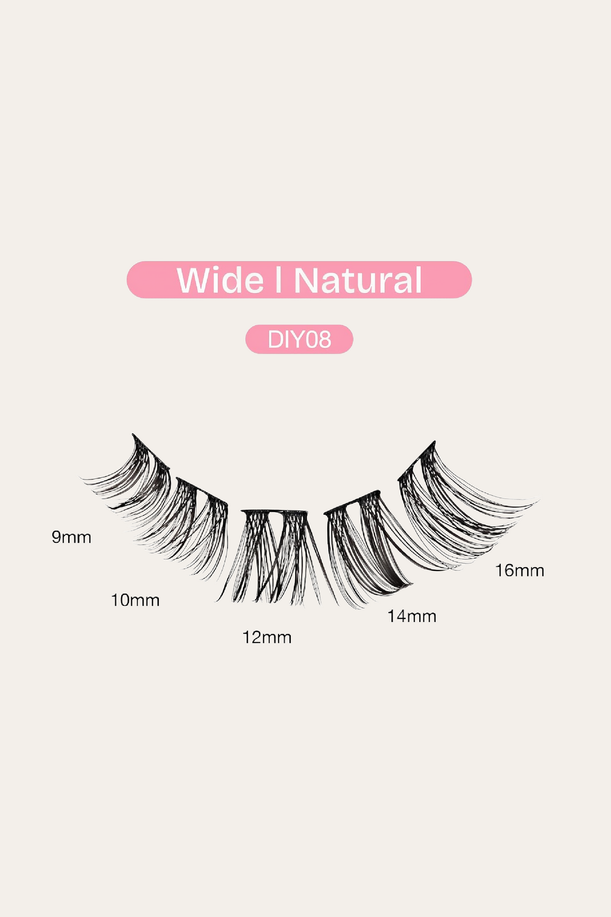 Broadway Lash Clusters, 9-16 mm 77 pcs Assorted Natural Wispy False Eyelashes