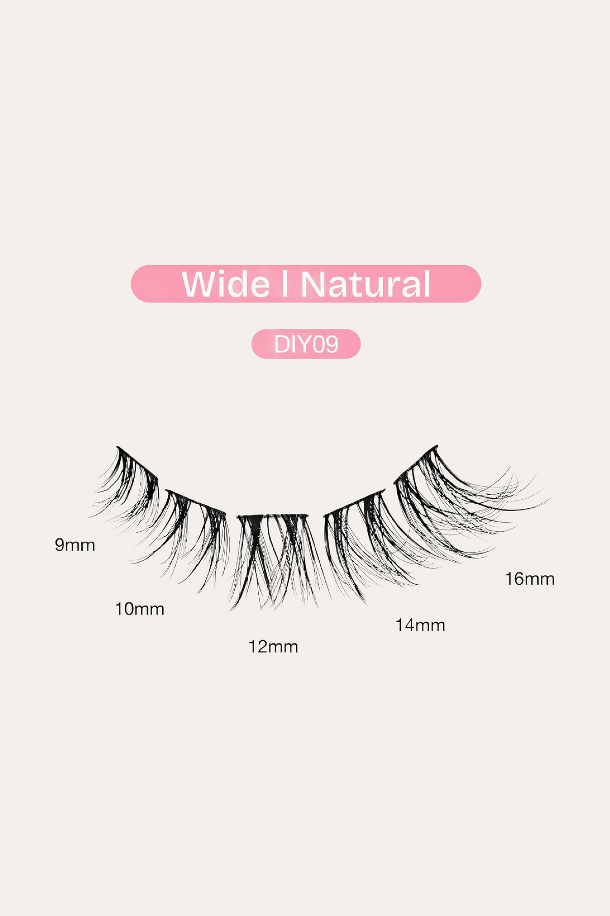 Broadway Lash Clusters, 9-16 mm 77 pcs Assorted Natural Wispy False Eyelashes