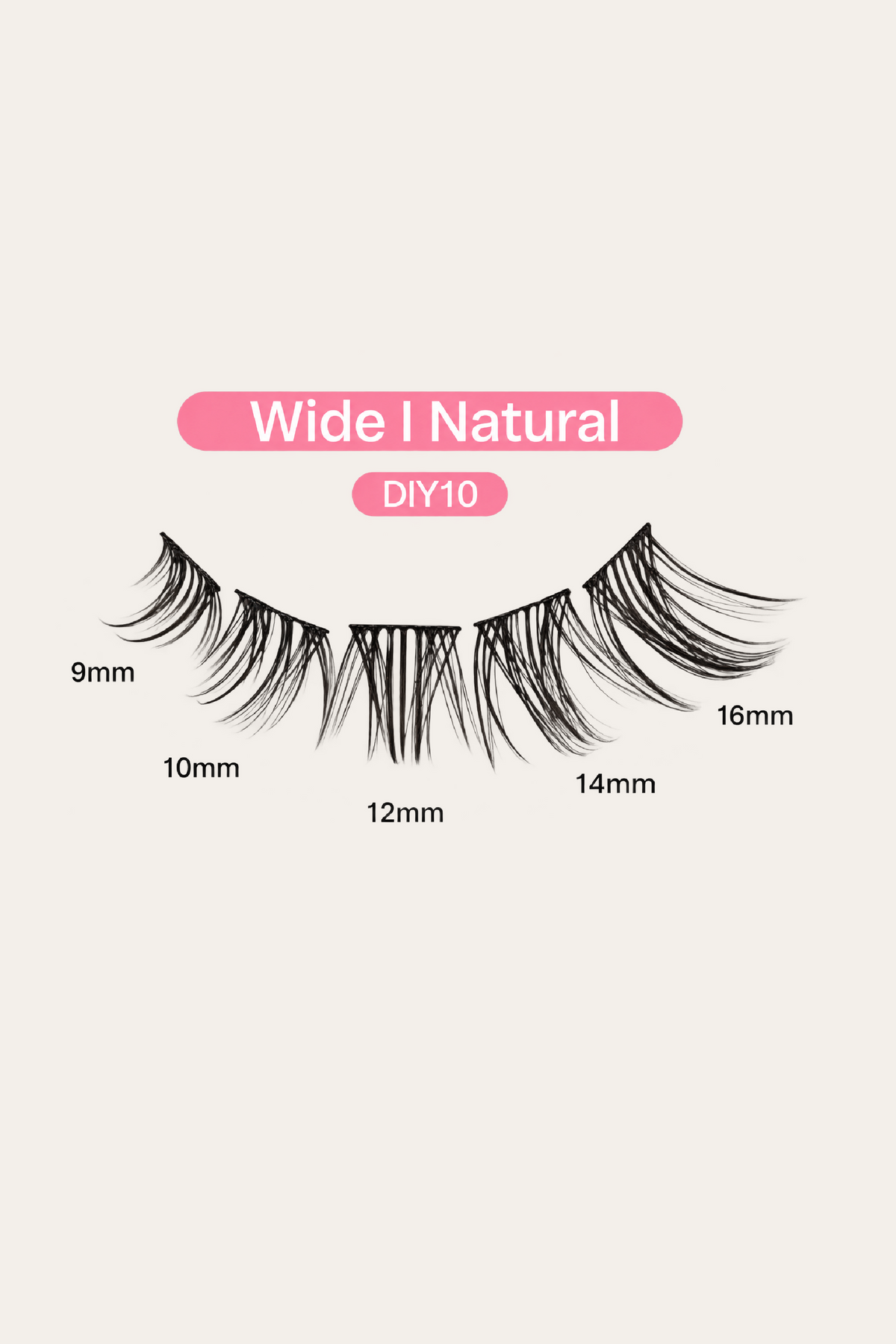 Broadway Lash Clusters, 9-16 mm 77 pcs Assorted Natural Wispy False Eyelashes