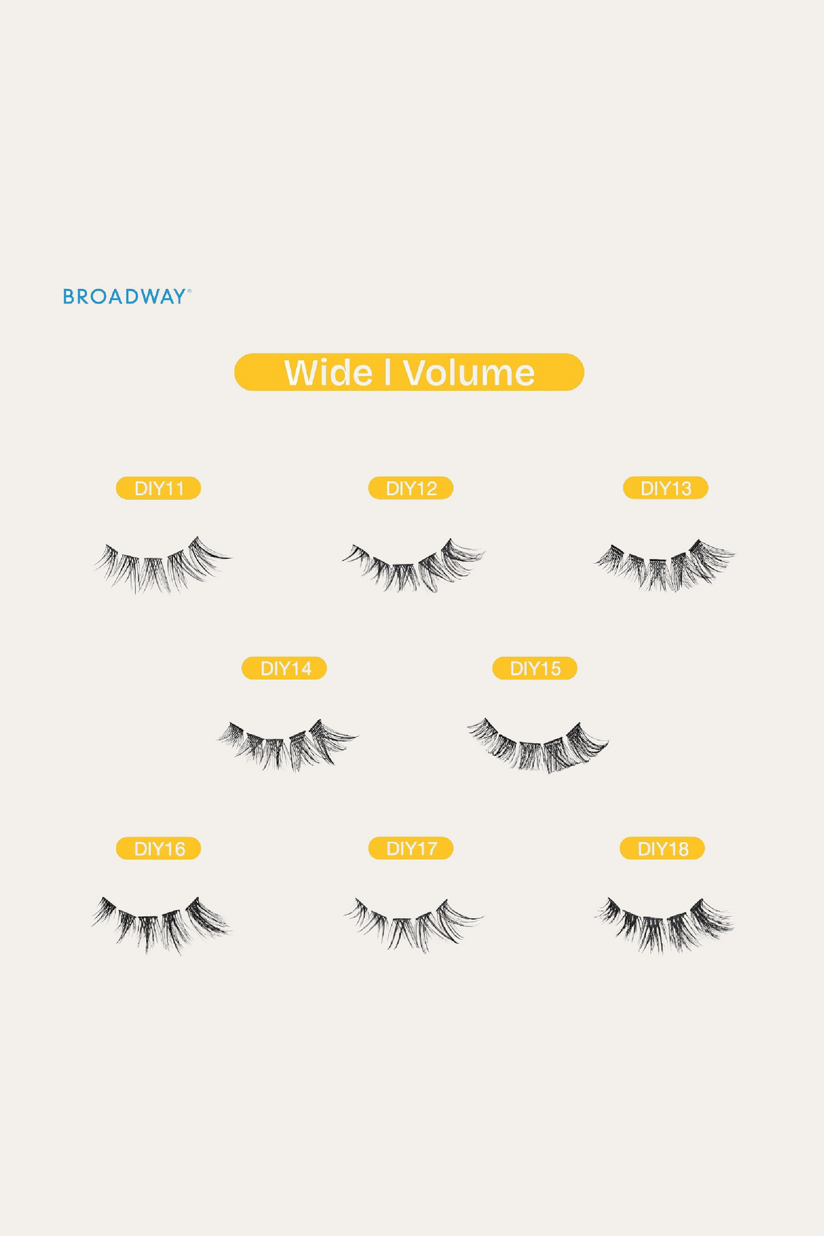 Broadway Lash Clusters 9-16 mm 70 pcs Assorted Volume False Eyelashes