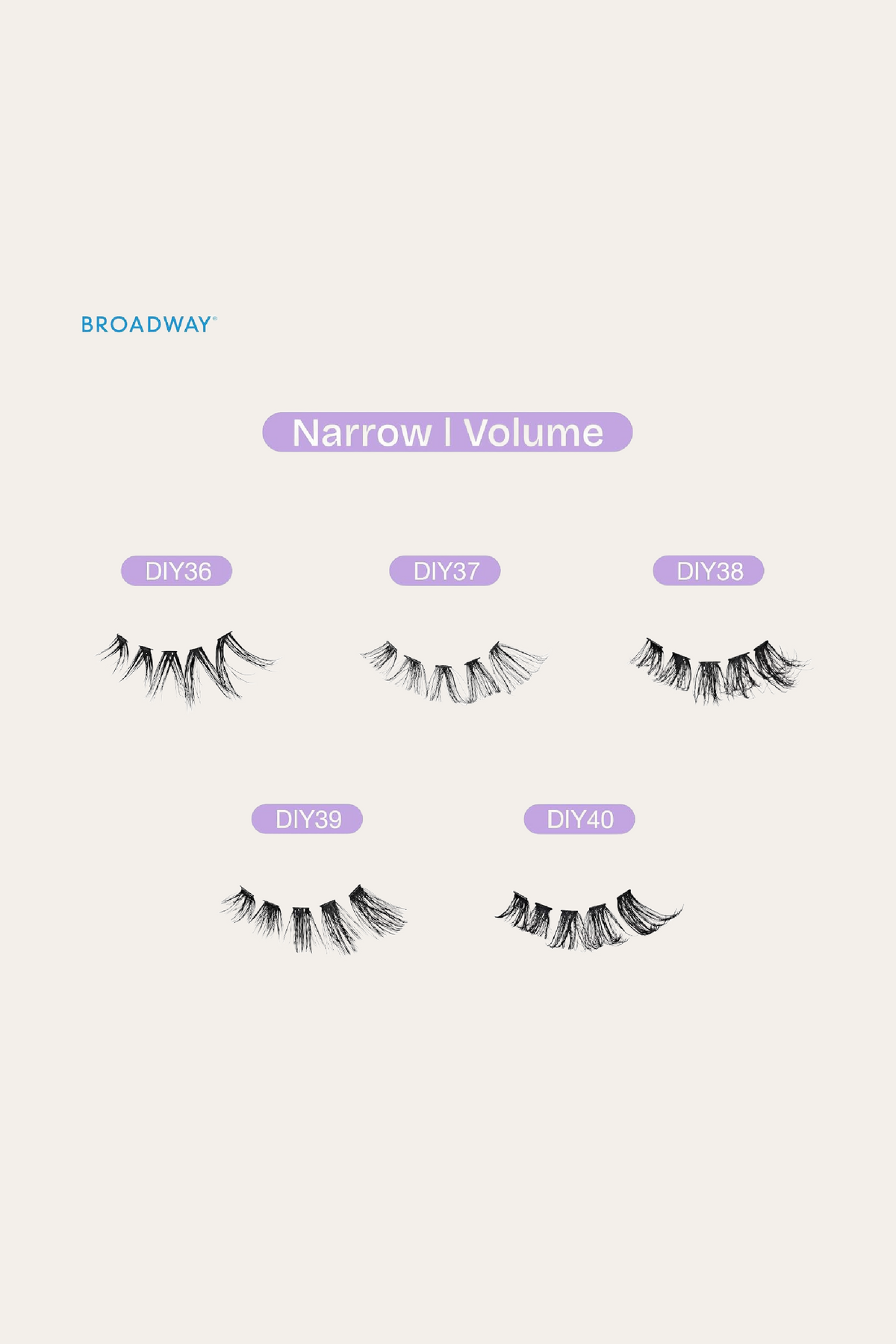 Broadway Lash Clusters 9-16 mm 70 pcs Assorted Volume False Eyelashes