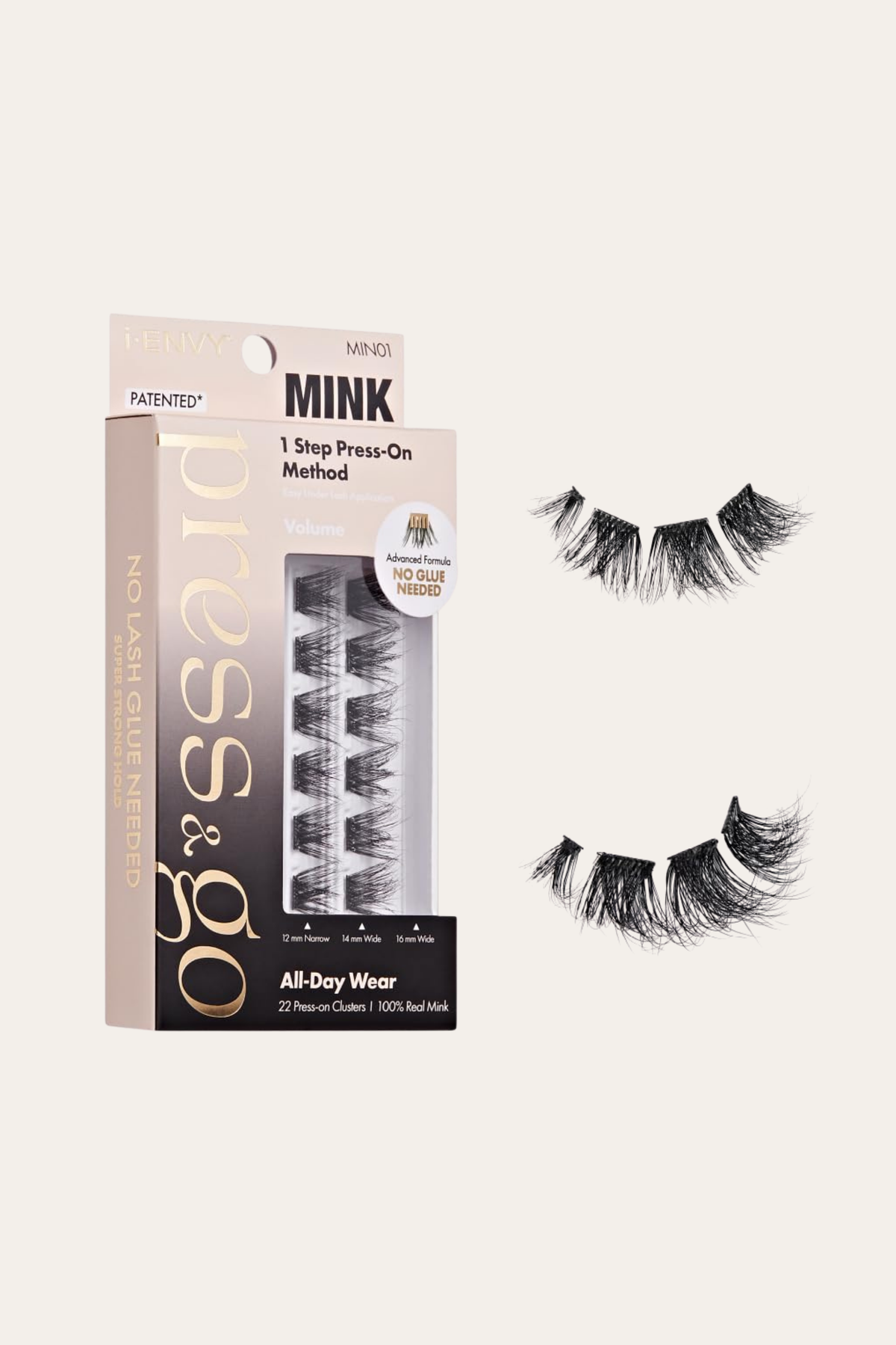 I-Envy Press & Go Real 100%Mink Pre-Glued Press-On Lash Clusters