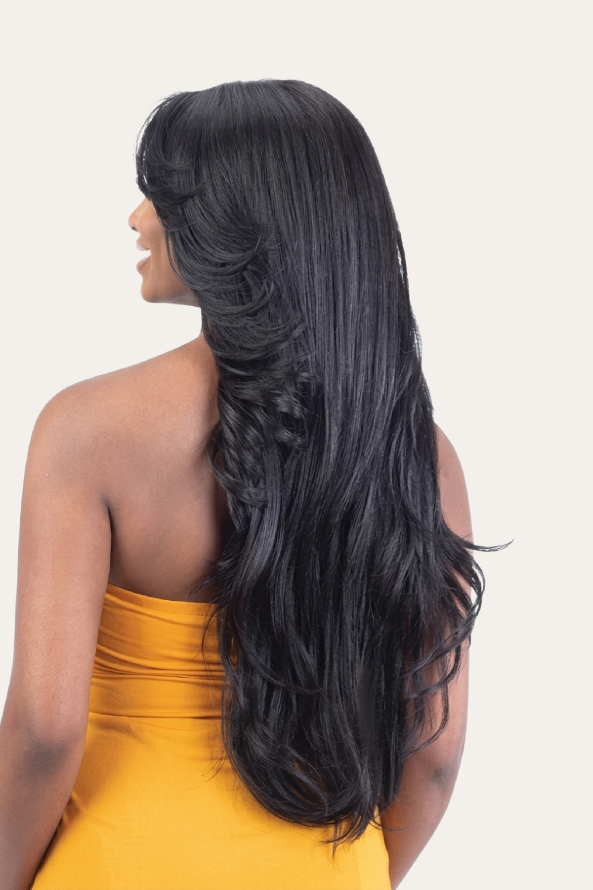 Shake N Go Bombshell Curtain Bang Lace Wig