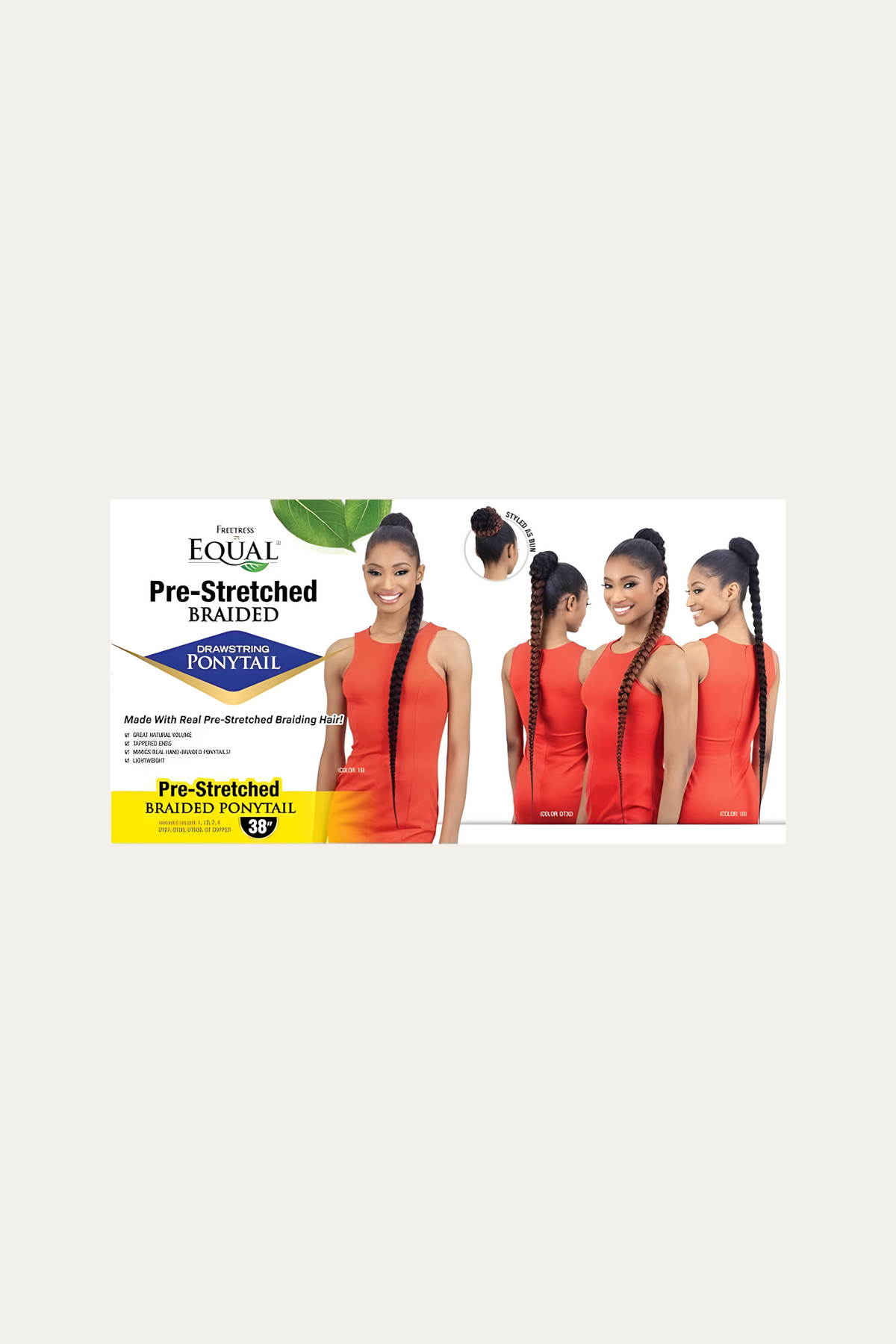 Equal Weave Drawstring Ponytail Pre-Stretched Braided Ponytail 38''