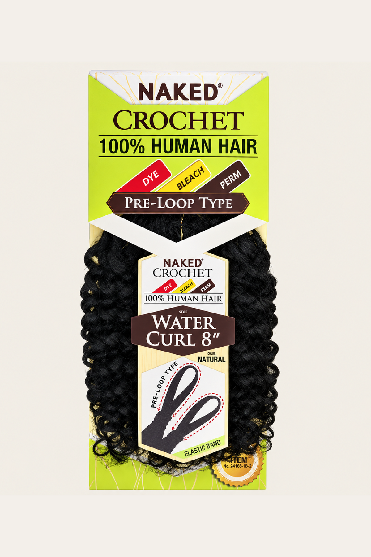 Shake N Go Naked 100% Human Hair Pre-Looped Crochet Braid Water Curl - Natural