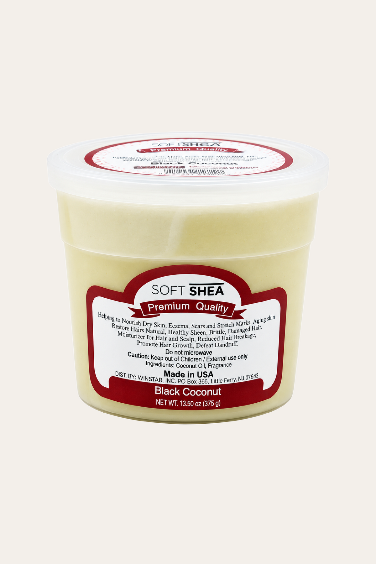 SoShea Whipped African Shea Butter - Black Coconut 13.5 Oz