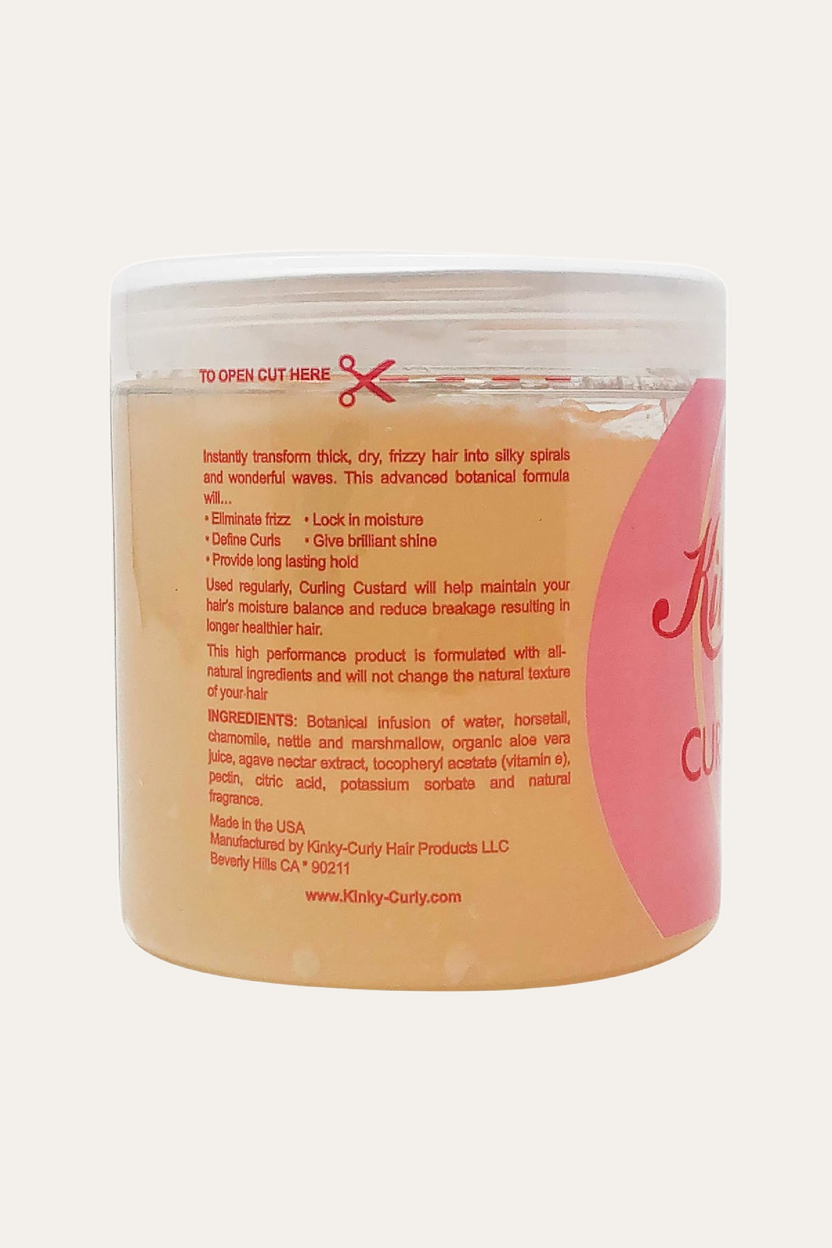 Kinky Curly Original Curling Custard Natural Hair Styling Gel - 8 Oz