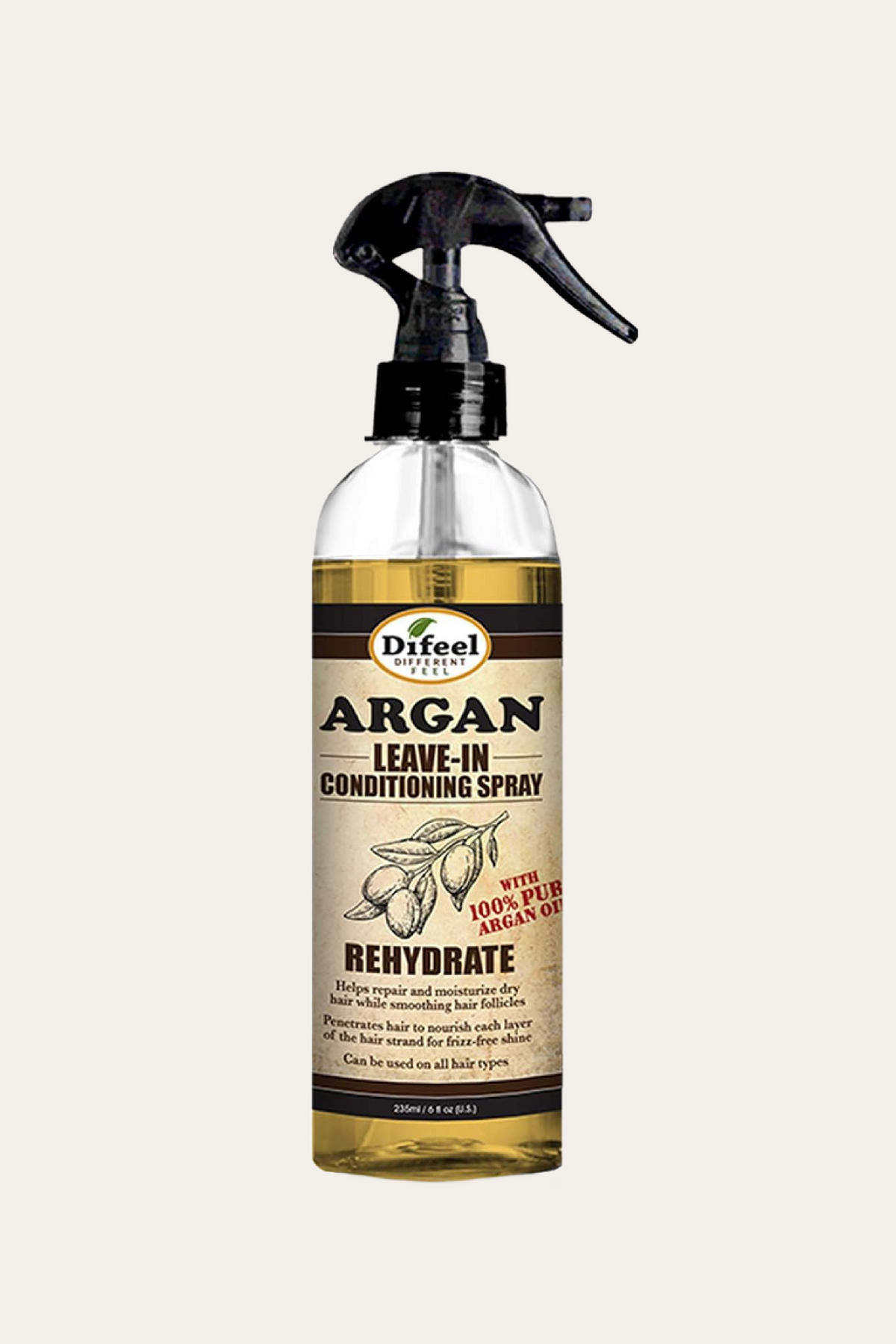 Difeel Rehydrate Leave-In Conditioning Spray with Argan Oil 6 Oz