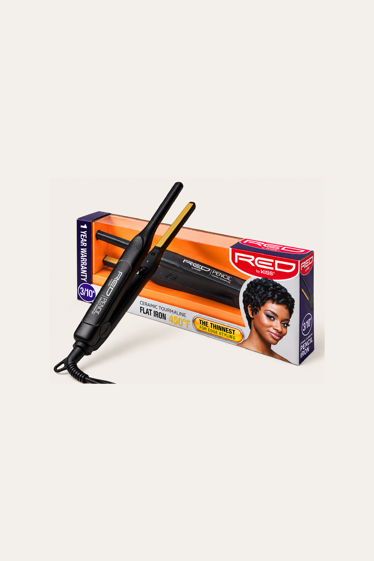 red by kiss ceramic tourmaline pencil flat iron 3/10