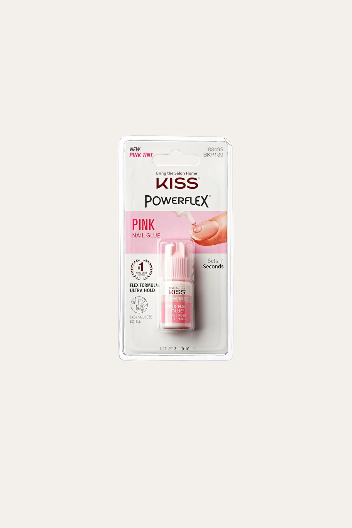 Kiss Powerflex Nail Glue Pink Tint 0.10 Oz