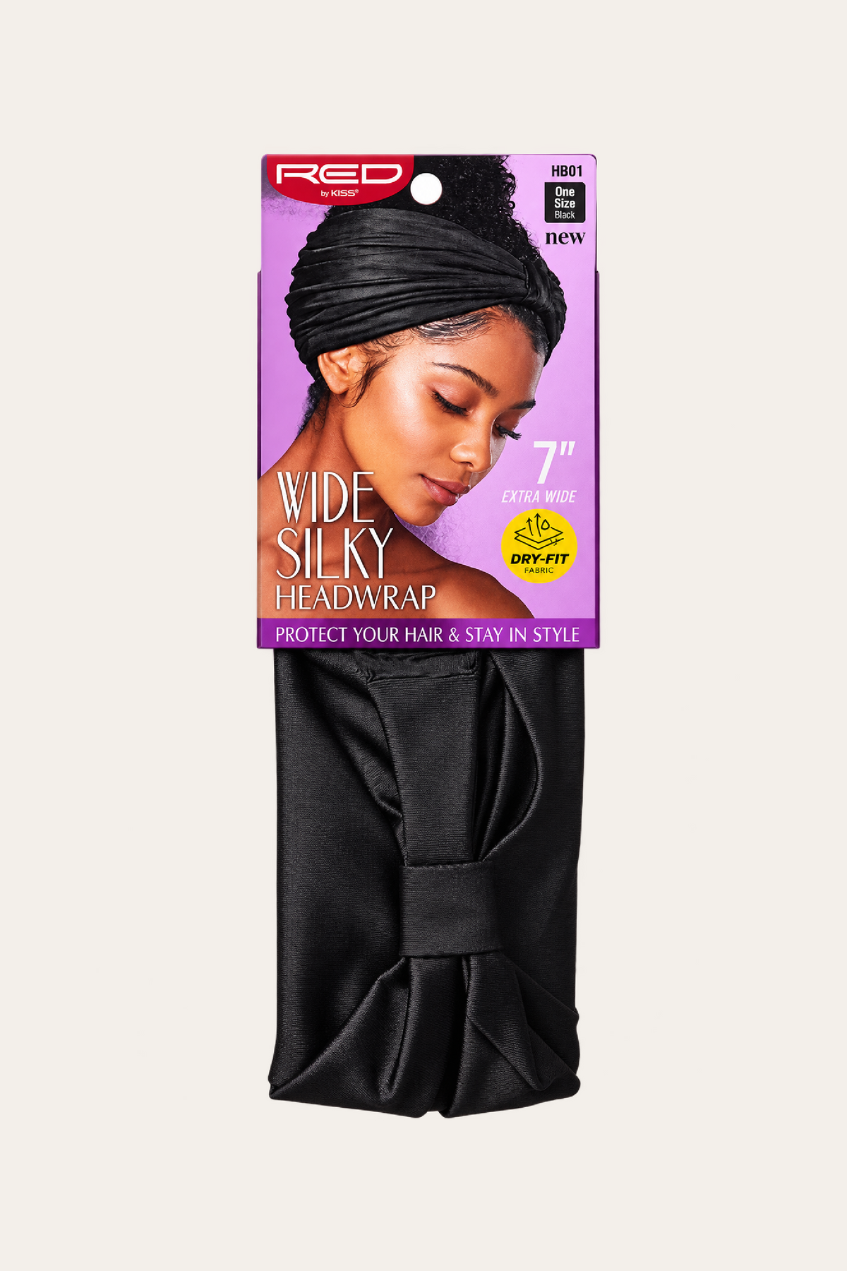 Kiss Red Wide Silky Dry Fit Headwrap - Black