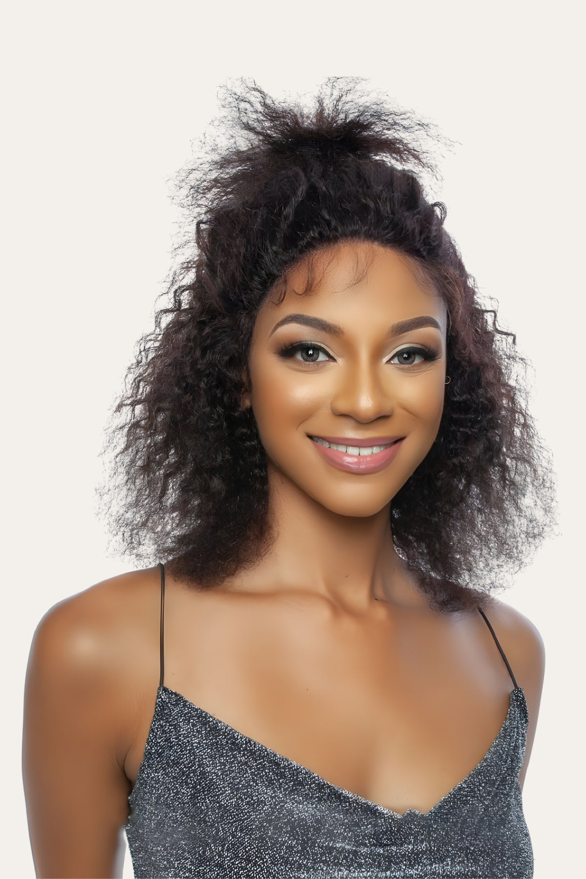 Mane Concept Hand-Tied Wig Kinky Curly 14" Natural Beauty