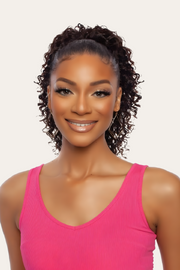 Human Hair Ponytail Pristine Deep Curly Drawstring Ponytail 16"