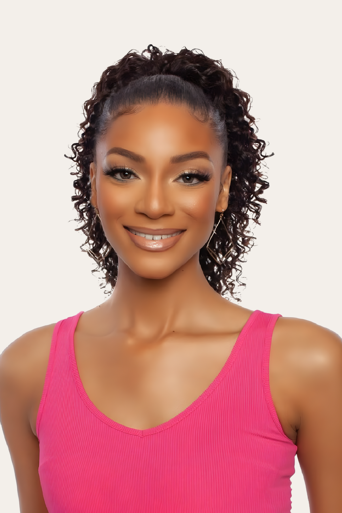 Human Hair Ponytail Pristine Deep Curly Drawstring Ponytail 16"